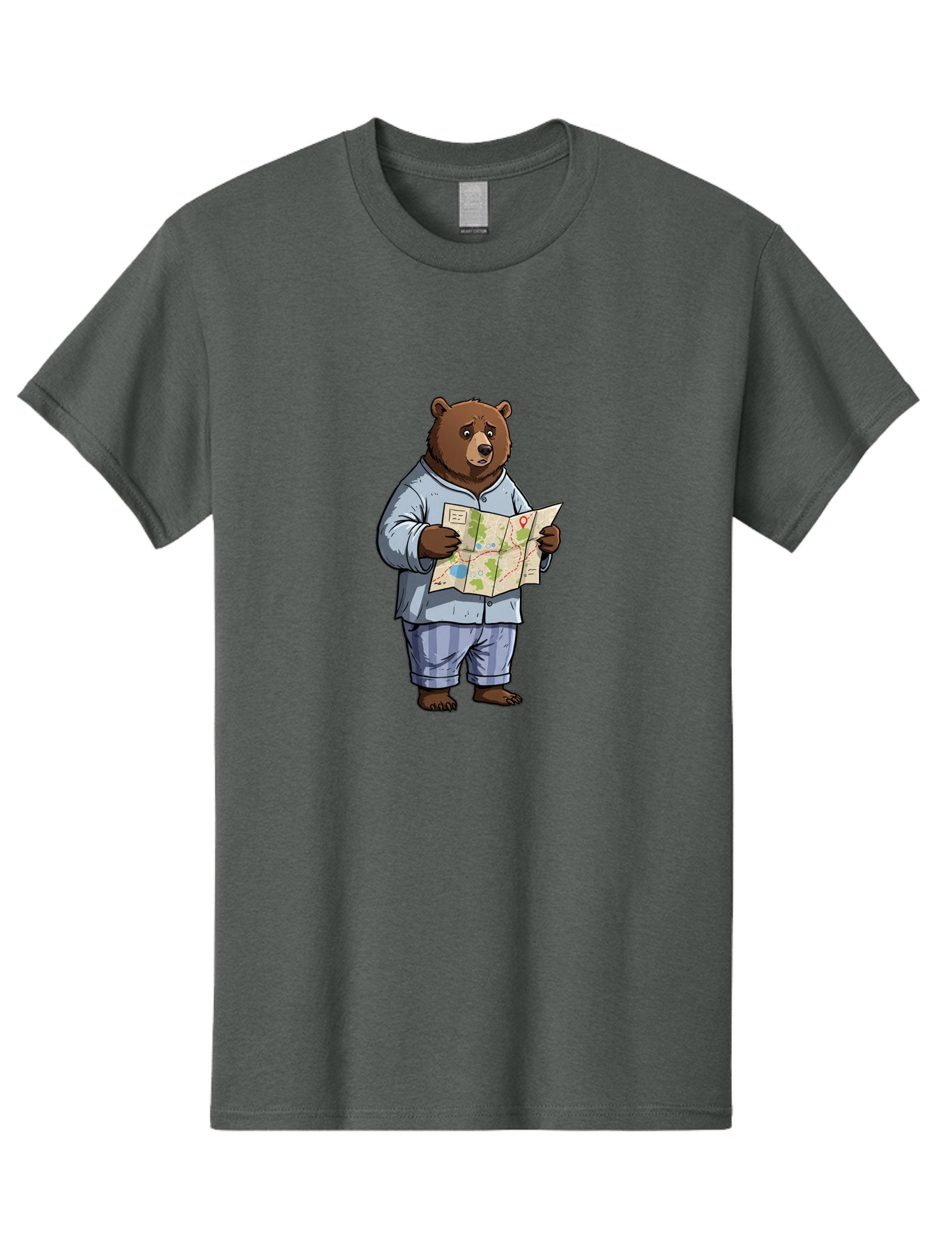 Bear-With-Map Men'S Graphic Tee, 100% Cotton, Comfortable Casual Summer Wear, Machine Washable, Vintage Camera, Old Camera, Antique Camera, Black Camera, Classic Photography, Photography Equipment, Nostalgic Device, Film Camera, Camera Art Bah590 15