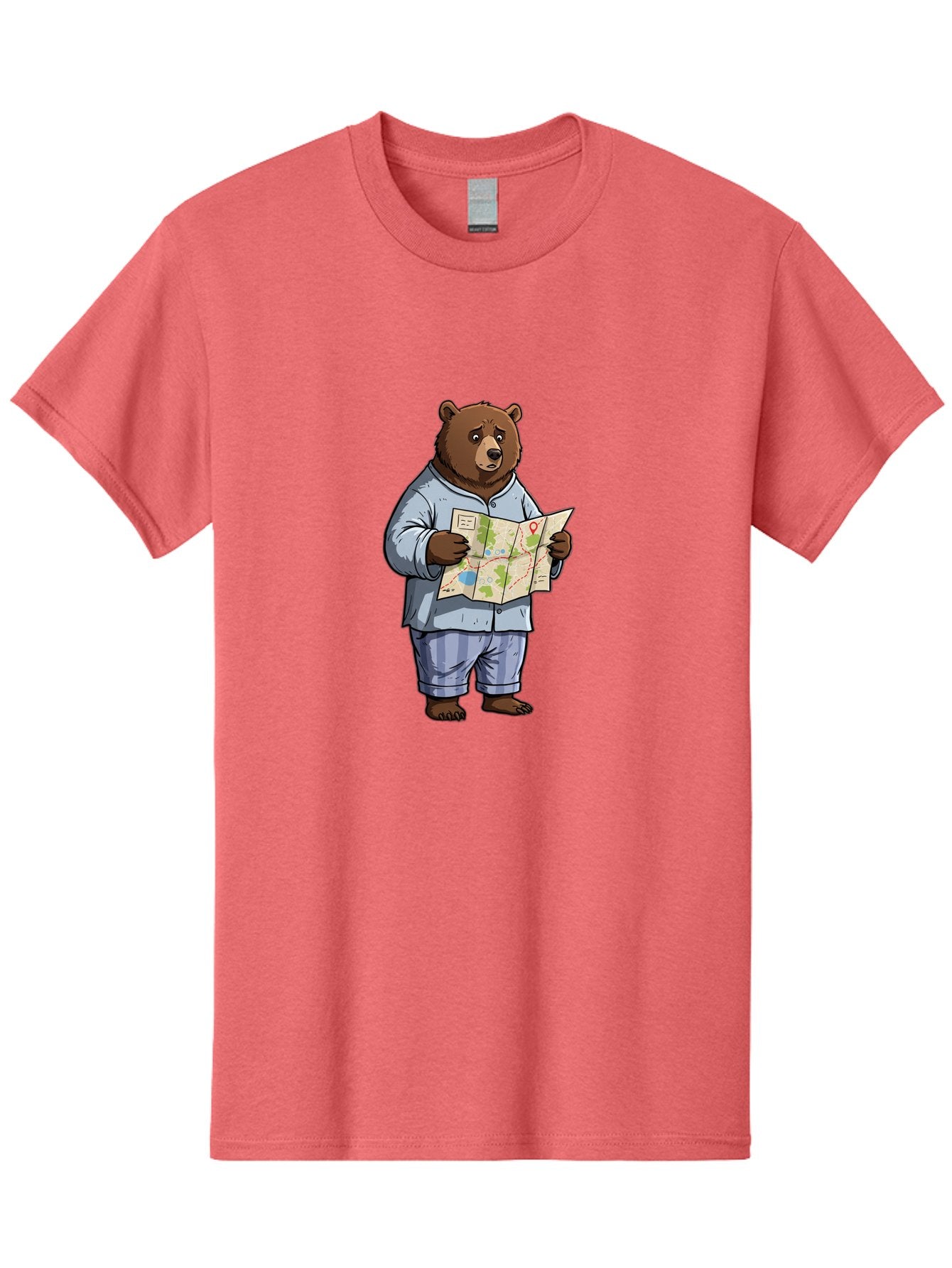 Bear-With-Map Men'S Graphic Tee, 100% Cotton, Comfortable Casual Summer Wear, Machine Washable, Vintage Camera, Old Camera, Antique Camera, Black Camera, Classic Photography, Photography Equipment, Nostalgic Device, Film Camera, Camera Art Bah590 7