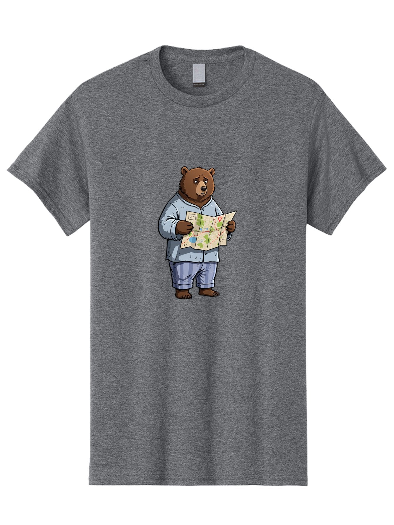 Bear-With-Map Men'S Graphic Tee, 100% Cotton, Comfortable Casual Summer Wear, Machine Washable, Vintage Camera, Old Camera, Antique Camera, Black Camera, Classic Photography, Photography Equipment, Nostalgic Device, Film Camera, Camera Art Bah590 3
