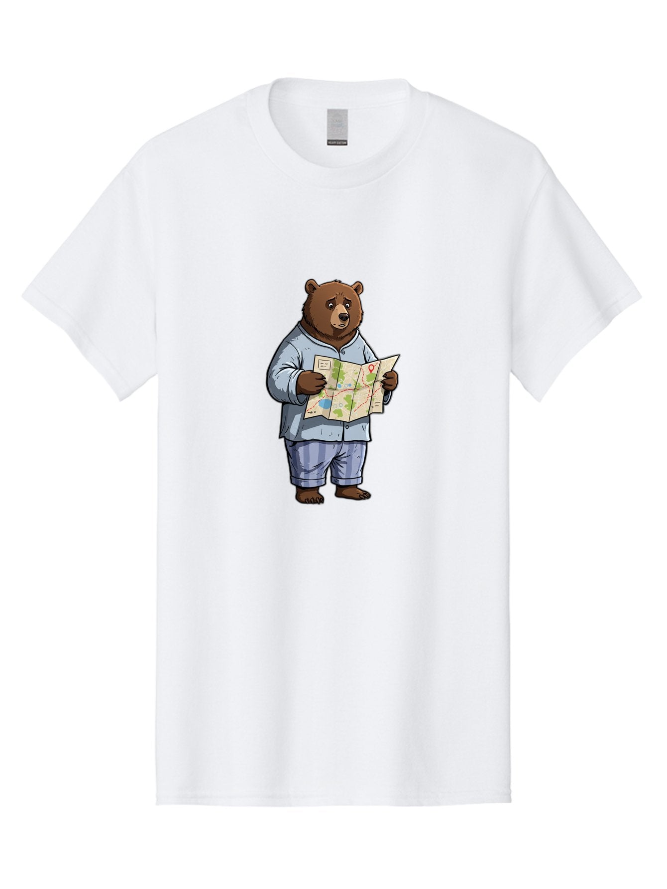 Bear-With-Map Men'S Graphic Tee, 100% Cotton, Comfortable Casual Summer Wear, Machine Washable, Vintage Camera, Old Camera, Antique Camera, Black Camera, Classic Photography, Photography Equipment, Nostalgic Device, Film Camera, Camera Art Bah590 8