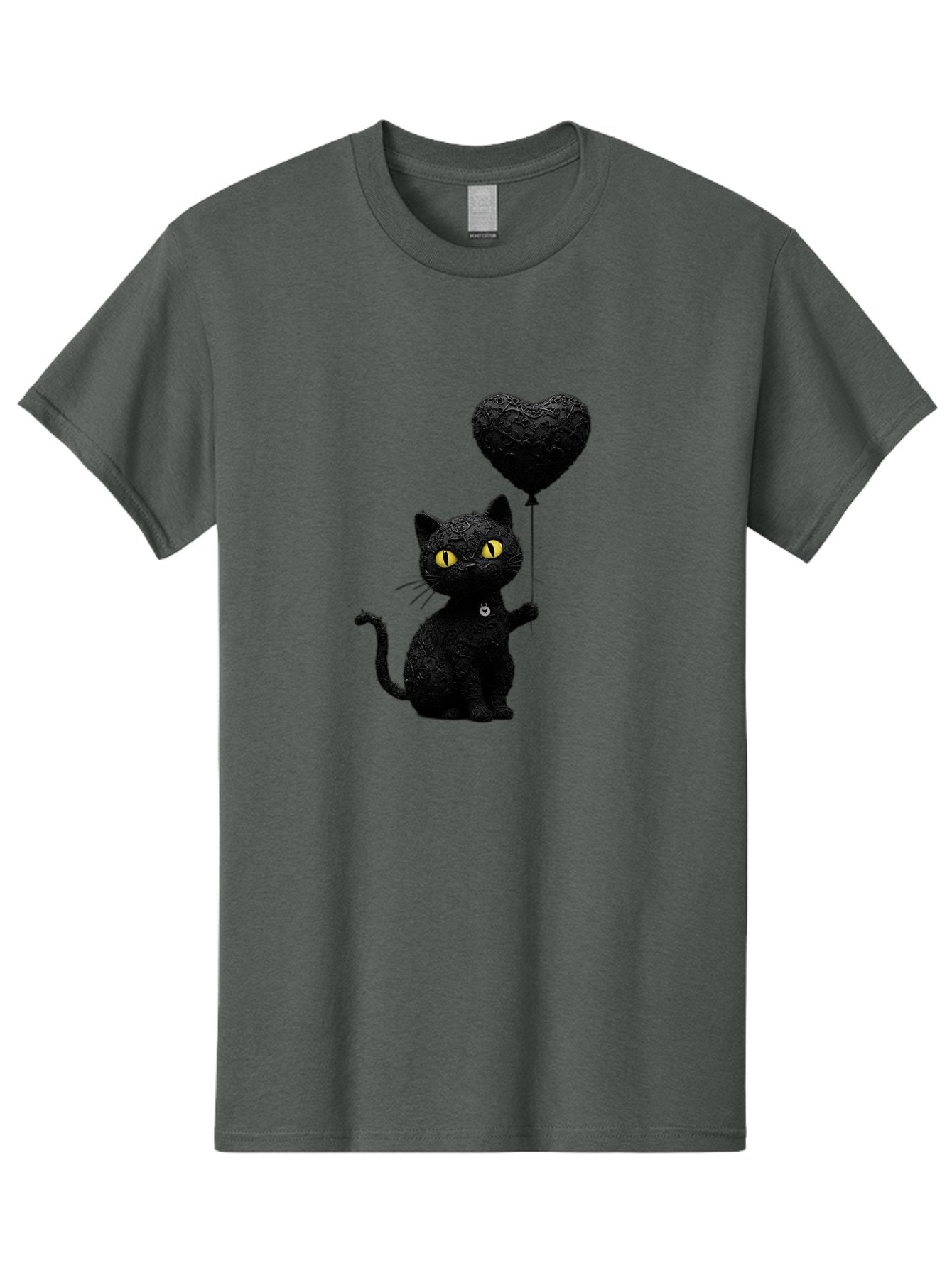 Black-Cat-With-Heart-Balloon Men'S Graphic Tee, 100% Cotton, Comfortable Casual Summer Wear, Machine Washable, Vintage Camera, Old Camera, Antique Camera, Black Camera, Classic Photography, Photography Equipment, Nostalgic Device, Film Camera, Bah593 6