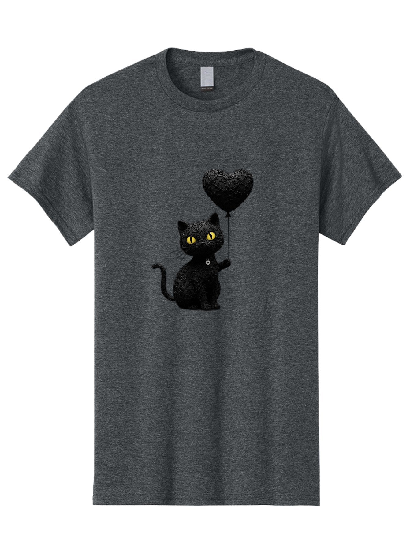 Black-Cat-With-Heart-Balloon Men'S Graphic Tee, 100% Cotton, Comfortable Casual Summer Wear, Machine Washable, Vintage Camera, Old Camera, Antique Camera, Black Camera, Classic Photography, Photography Equipment, Nostalgic Device, Film Camera, Bah593 11