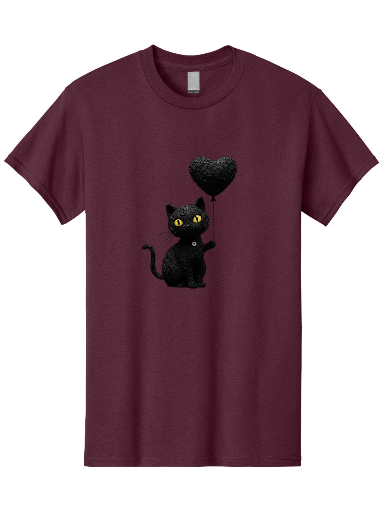 Black-Cat-With-Heart-Balloon Men'S Graphic Tee, 100% Cotton, Comfortable Casual Summer Wear, Machine Washable, Vintage Camera, Old Camera, Antique Camera, Black Camera, Classic Photography, Photography Equipment, Nostalgic Device, Film Camera, Bah593 10