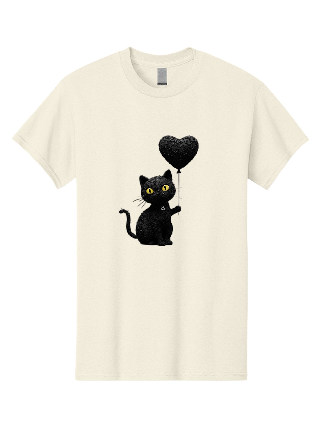 Black-Cat-With-Heart-Balloon Men'S Graphic Tee, 100% Cotton, Comfortable Casual Summer Wear, Machine Washable, Vintage Camera, Old Camera, Antique Camera, Black Camera, Classic Photography, Photography Equipment, Nostalgic Device, Film Camera, Bah593 8