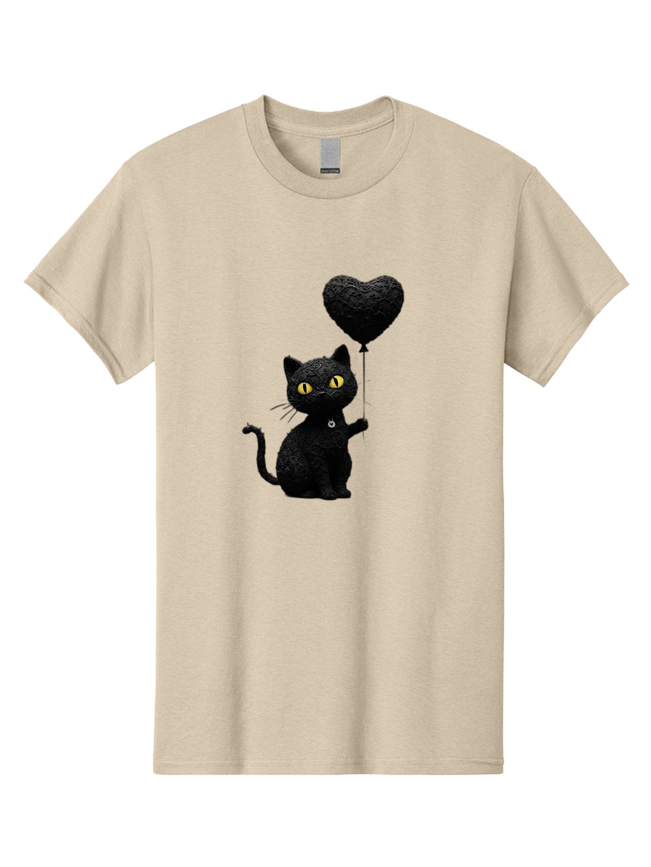 Black-Cat-With-Heart-Balloon Men'S Graphic Tee, 100% Cotton, Comfortable Casual Summer Wear, Machine Washable, Vintage Camera, Old Camera, Antique Camera, Black Camera, Classic Photography, Photography Equipment, Nostalgic Device, Film Camera, Bah593 14
