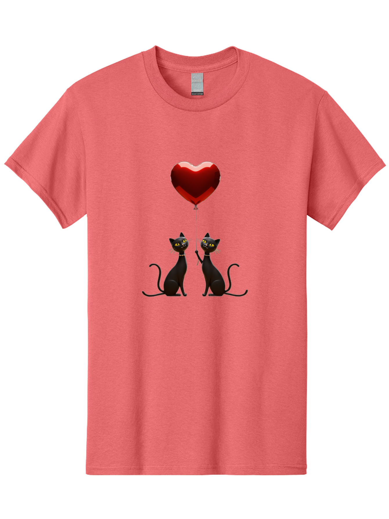 Black-Cats-And-Heart-Balloon Men'S Graphic Tee, 100% Cotton, Comfortable Casual Summer Wear, Machine Washable, Vintage Camera, Old Camera, Antique Camera, Black Camera, Classic Photography, Photography Equipment, Nostalgic Device, Film Camera, Bah594