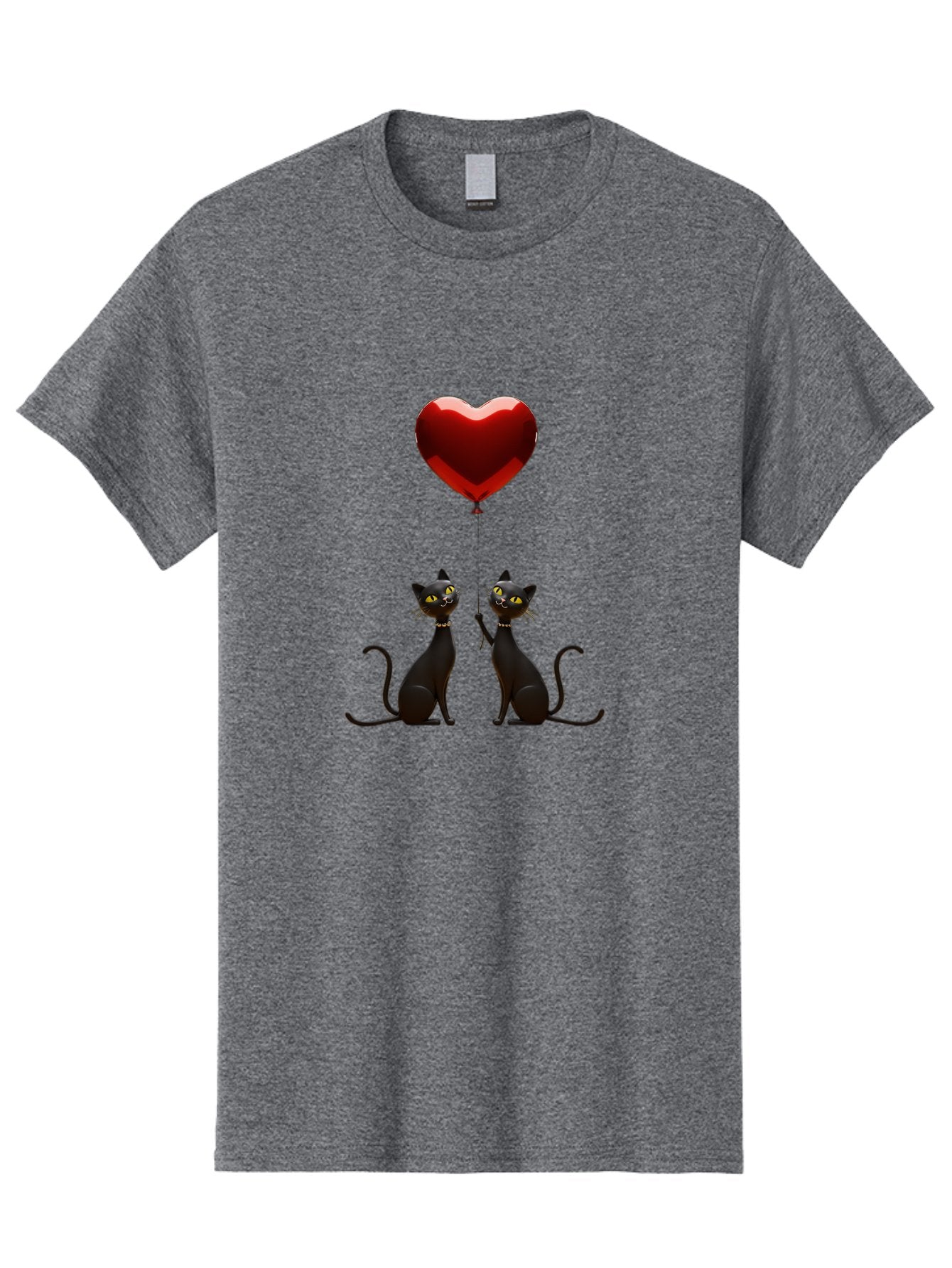 Black-Cats-And-Heart-Balloon Men'S Graphic Tee, 100% Cotton, Comfortable Casual Summer Wear, Machine Washable, Vintage Camera, Old Camera, Antique Camera, Black Camera, Classic Photography, Photography Equipment, Nostalgic Device, Film Camera, Bah594