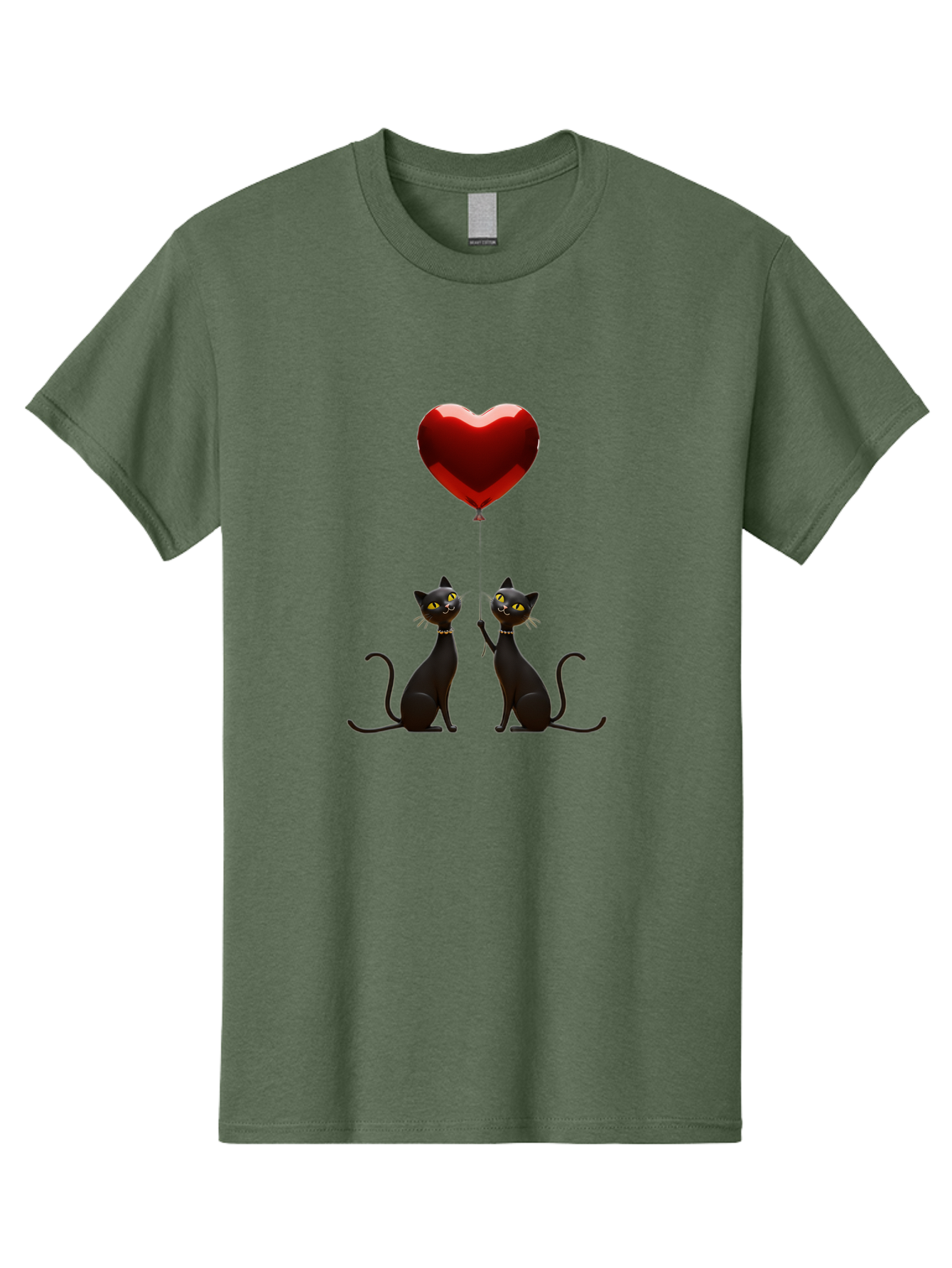 Black-Cats-And-Heart-Balloon Men'S Graphic Tee, 100% Cotton, Comfortable Casual Summer Wear, Machine Washable, Vintage Camera, Old Camera, Antique Camera, Black Camera, Classic Photography, Photography Equipment, Nostalgic Device, Film Camera, Bah594
