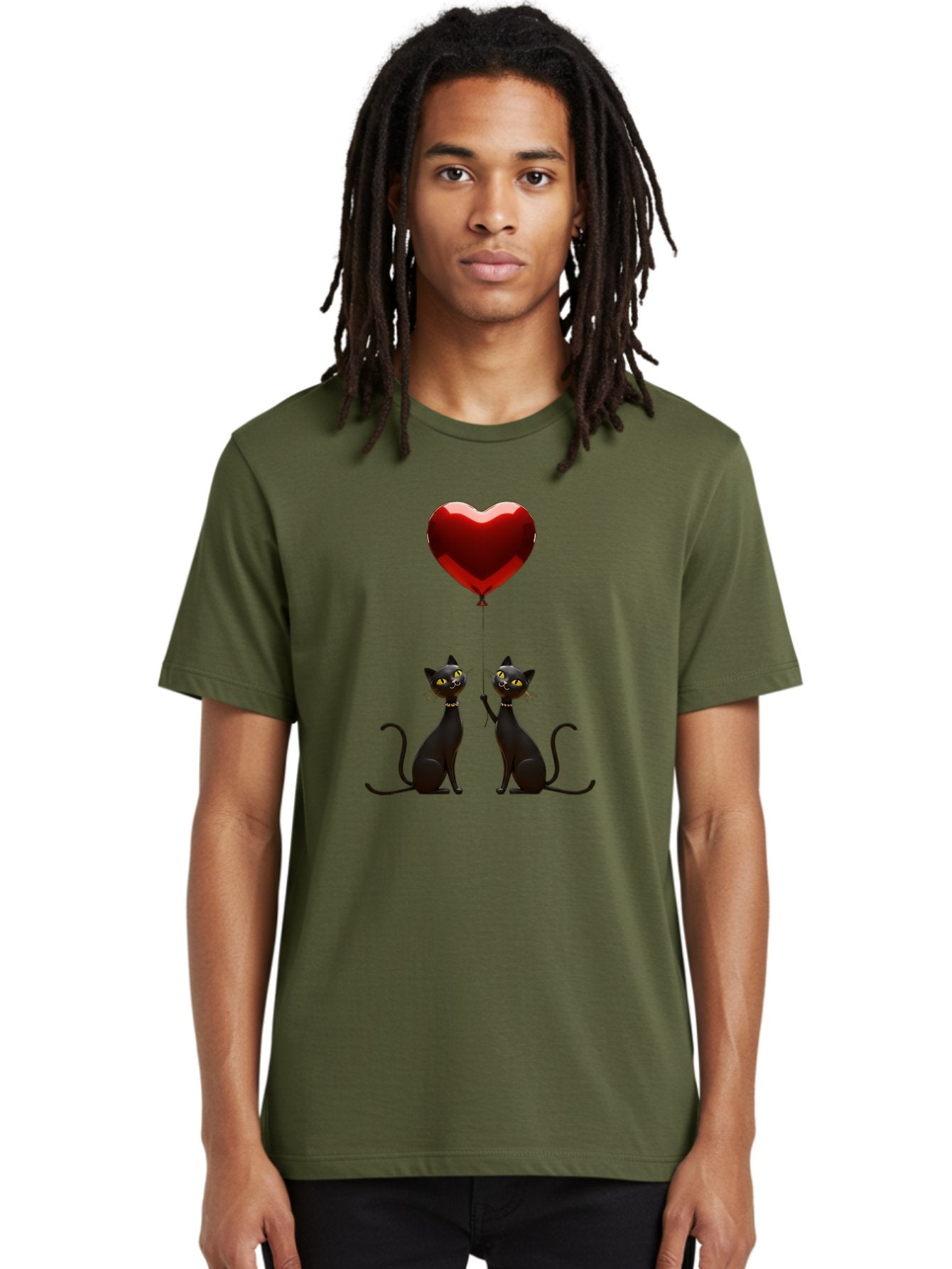 Black-Cats-And-Heart-Balloon Men'S Graphic Tee, 100% Cotton, Comfortable Casual Summer Wear, Machine Washable, Vintage Camera, Old Camera, Antique Camera, Black Camera, Classic Photography, Photography Equipment, Nostalgic Device, Film Camera, Bah594 30