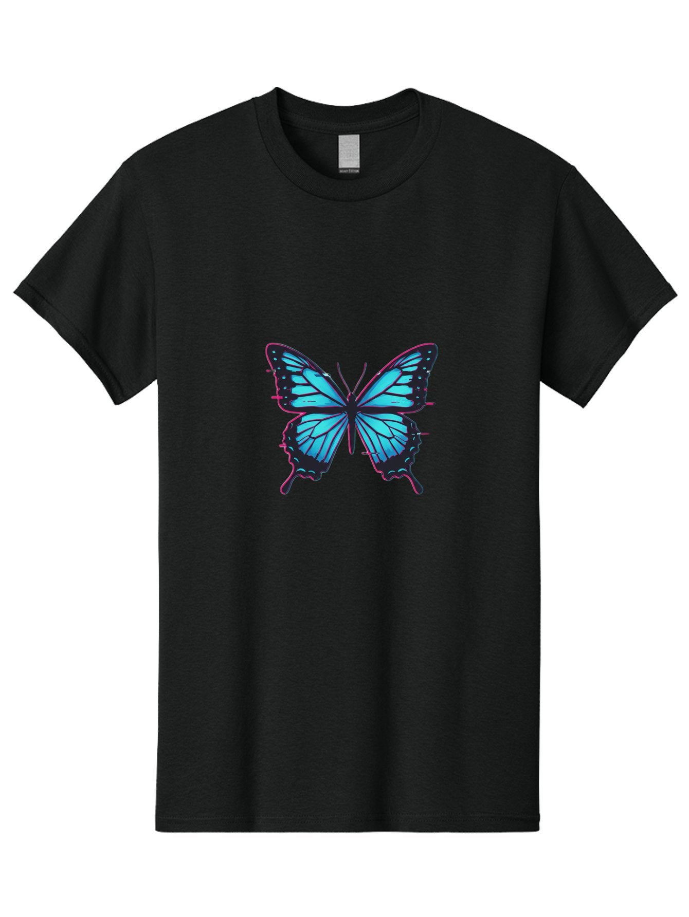 Blue-Butterfly-1 Men'S Graphic Tee, 100% Cotton, Comfortable Casual Summer Wear, Machine Washable, Vintage Camera, Old Camera, Antique Camera, Black Camera, Classic Photography, Photography Equipment, Nostalgic Device, Film Camera, Camera Art Bah596