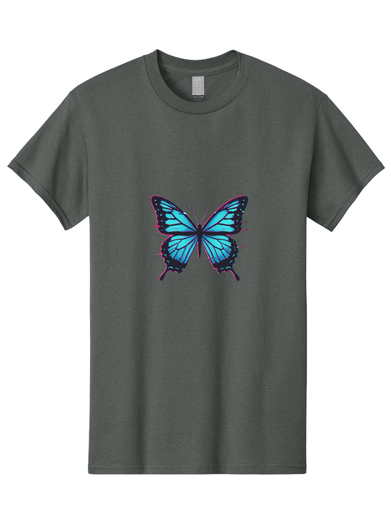 Blue-Butterfly-1 Men'S Graphic Tee, 100% Cotton, Comfortable Casual Summer Wear, Machine Washable, Vintage Camera, Old Camera, Antique Camera, Black Camera, Classic Photography, Photography Equipment, Nostalgic Device, Film Camera, Camera Art Bah596 15