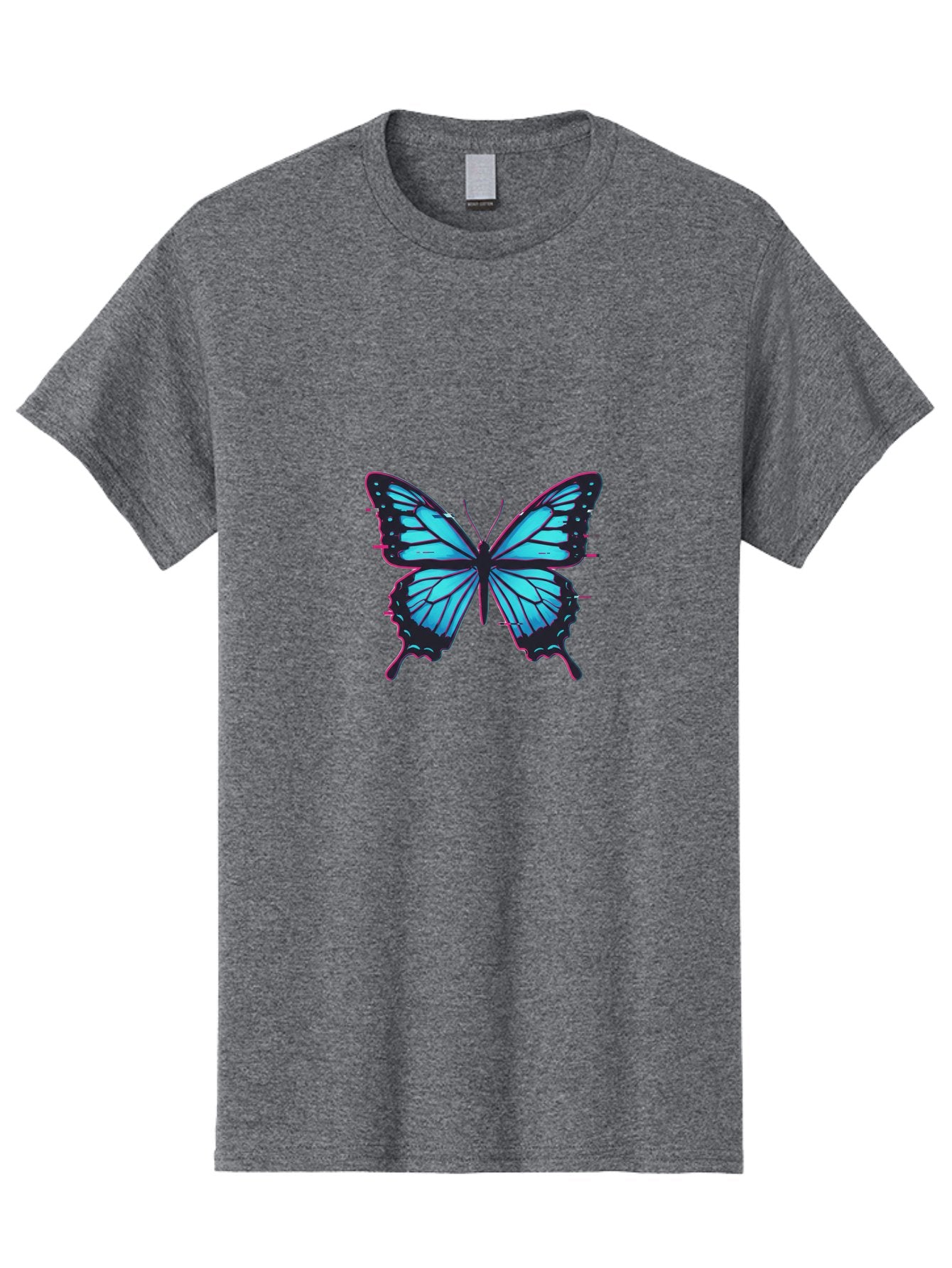 Blue-Butterfly-1 Men'S Graphic Tee, 100% Cotton, Comfortable Casual Summer Wear, Machine Washable, Vintage Camera, Old Camera, Antique Camera, Black Camera, Classic Photography, Photography Equipment, Nostalgic Device, Film Camera, Camera Art Bah596 6