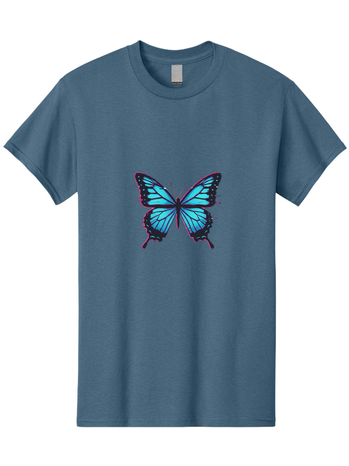 Blue-Butterfly-1 Men'S Graphic Tee, 100% Cotton, Comfortable Casual Summer Wear, Machine Washable, Vintage Camera, Old Camera, Antique Camera, Black Camera, Classic Photography, Photography Equipment, Nostalgic Device, Film Camera, Camera Art Bah596 5
