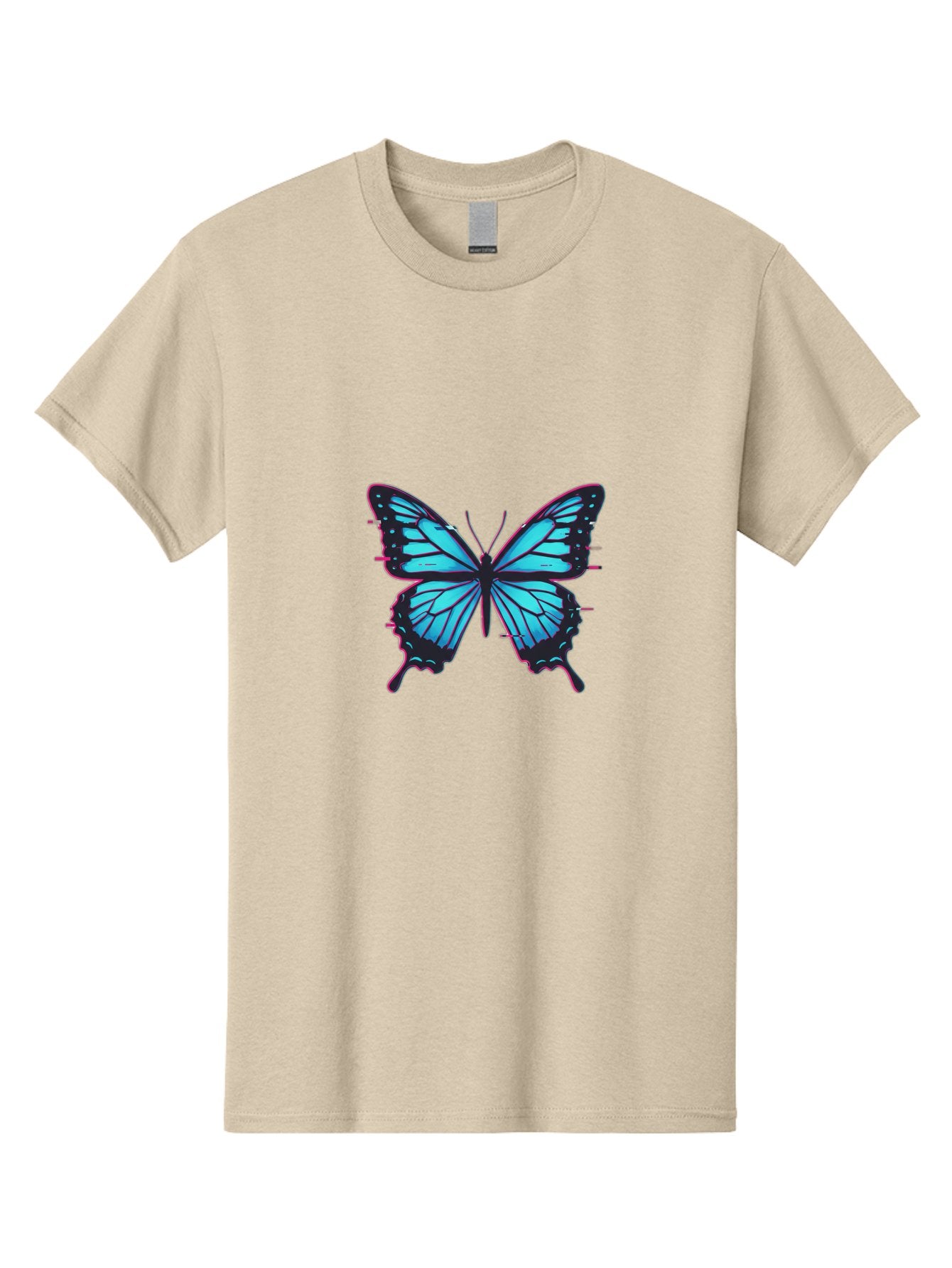 Blue-Butterfly-1 Men'S Graphic Tee, 100% Cotton, Comfortable Casual Summer Wear, Machine Washable, Vintage Camera, Old Camera, Antique Camera, Black Camera, Classic Photography, Photography Equipment, Nostalgic Device, Film Camera, Camera Art Bah596