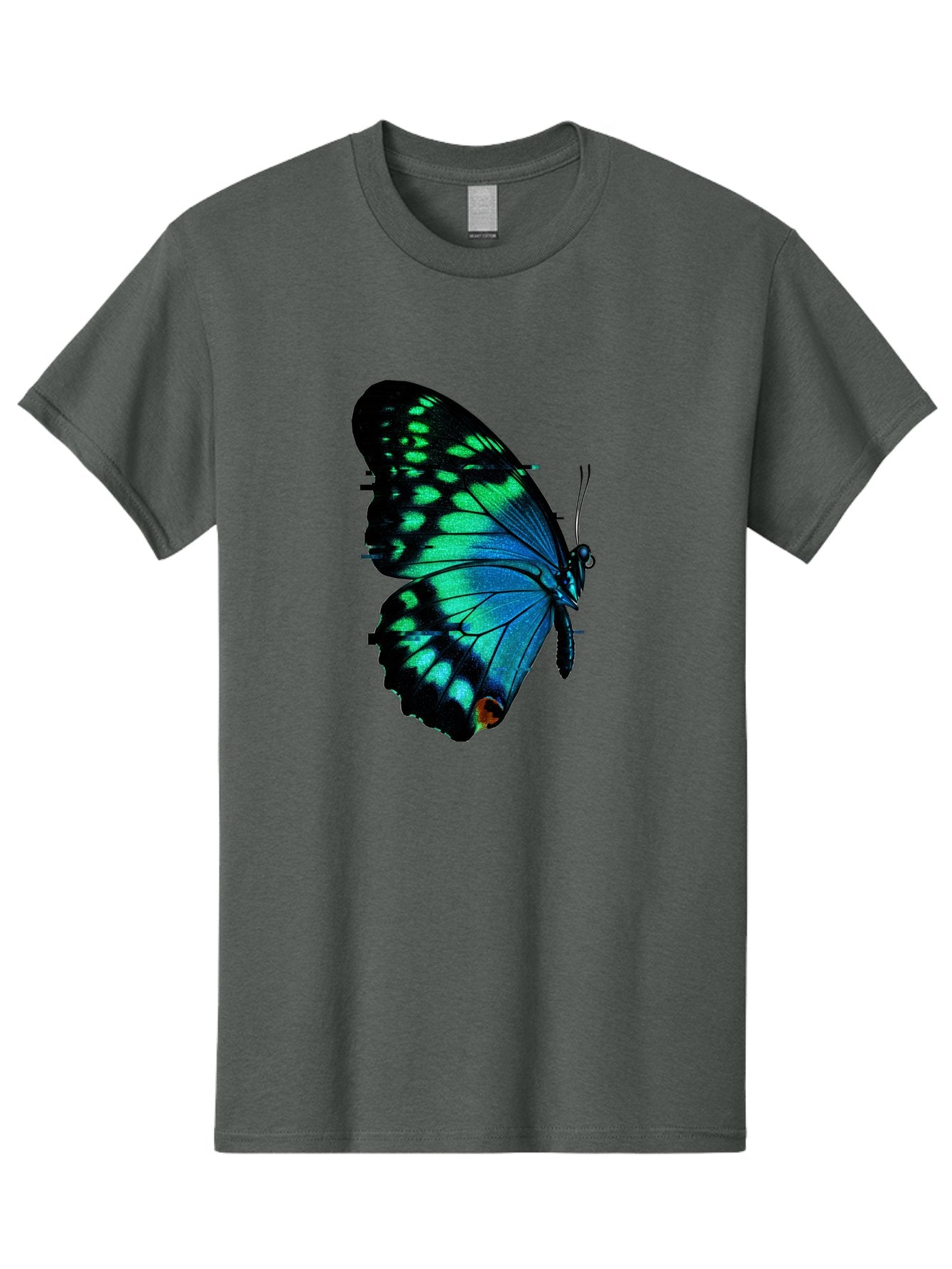 Blue-Butterfly-2 Men'S Graphic Tee, 100% Cotton, Comfortable Casual Summer Wear, Machine Washable, Vintage Camera, Old Camera, Antique Camera, Black Camera, Classic Photography, Photography Equipment, Nostalgic Device, Film Camera, Camera Art Bah597