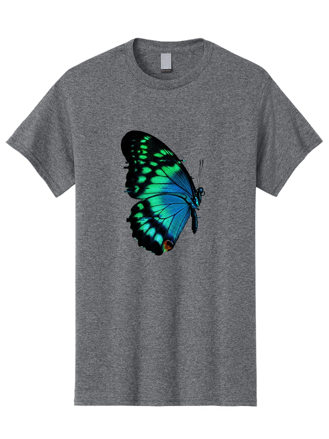 Blue-Butterfly-2 Men'S Graphic Tee, 100% Cotton, Comfortable Casual Summer Wear, Machine Washable, Vintage Camera, Old Camera, Antique Camera, Black Camera, Classic Photography, Photography Equipment, Nostalgic Device, Film Camera, Camera Art Bah597 3