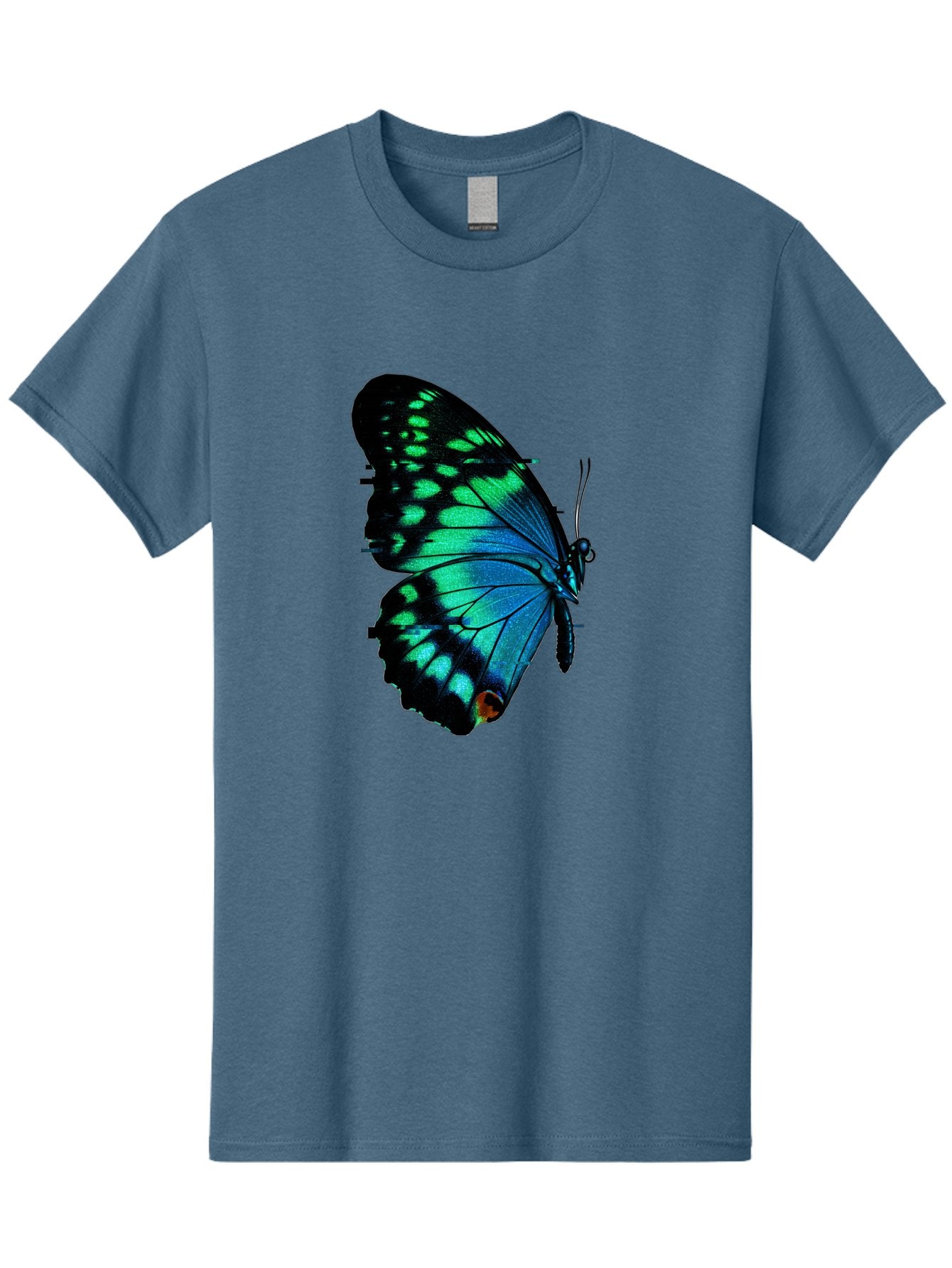 Blue-Butterfly-2 Men'S Graphic Tee, 100% Cotton, Comfortable Casual Summer Wear, Machine Washable, Vintage Camera, Old Camera, Antique Camera, Black Camera, Classic Photography, Photography Equipment, Nostalgic Device, Film Camera, Camera Art Bah597 4