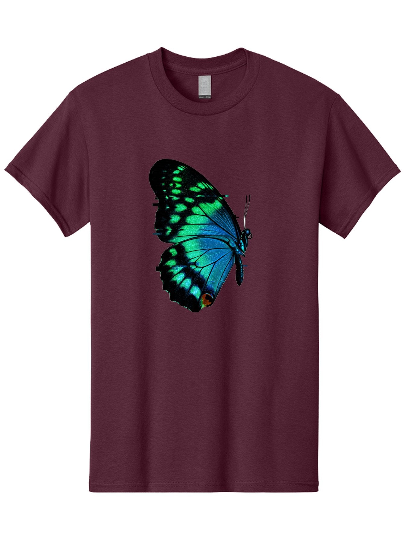 Blue-Butterfly-2 Men'S Graphic Tee, 100% Cotton, Comfortable Casual Summer Wear, Machine Washable, Vintage Camera, Old Camera, Antique Camera, Black Camera, Classic Photography, Photography Equipment, Nostalgic Device, Film Camera, Camera Art Bah597