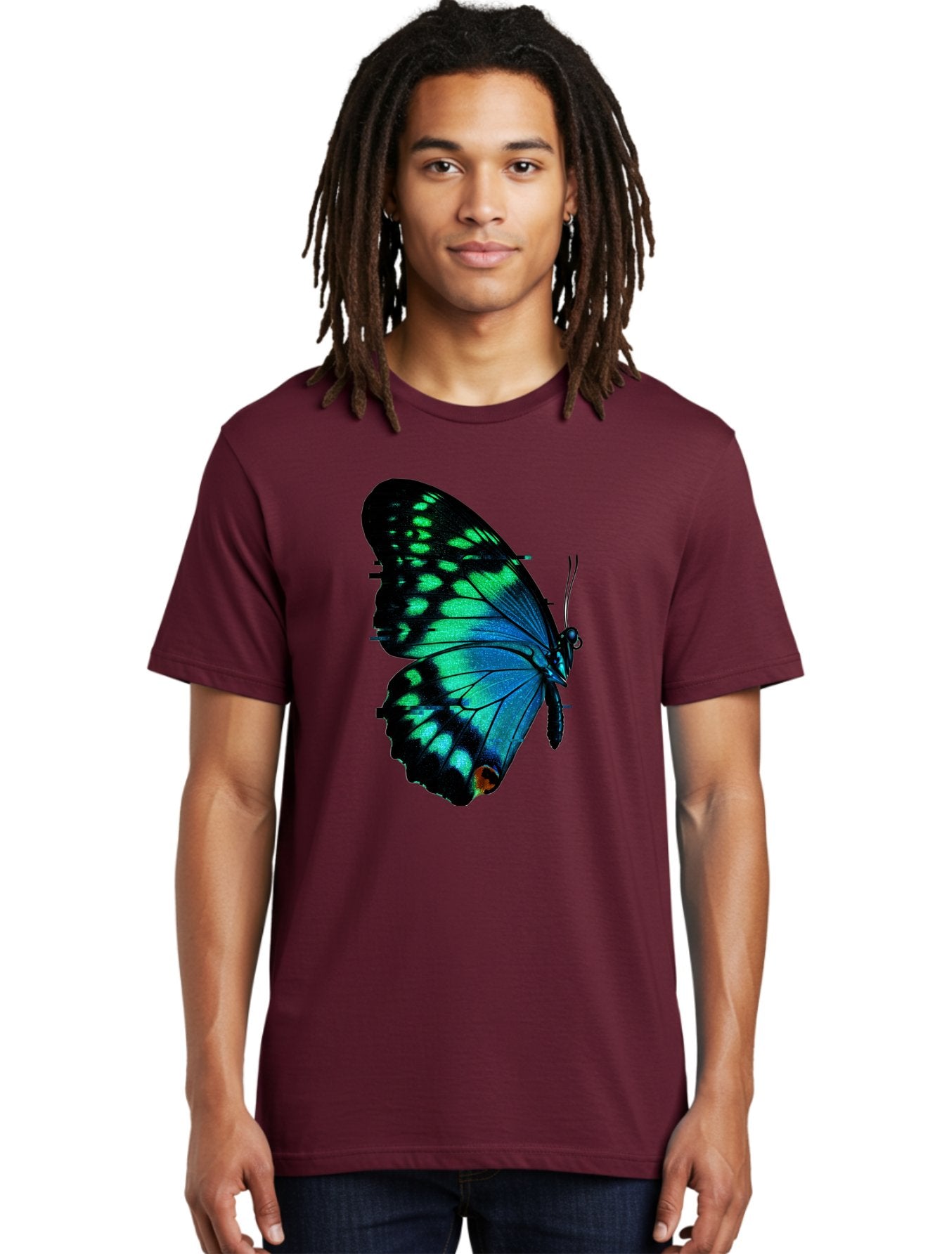 Blue-Butterfly-2 Men'S Graphic Tee, 100% Cotton, Comfortable Casual Summer Wear, Machine Washable, Vintage Camera, Old Camera, Antique Camera, Black Camera, Classic Photography, Photography Equipment, Nostalgic Device, Film Camera, Camera Art Bah597 21