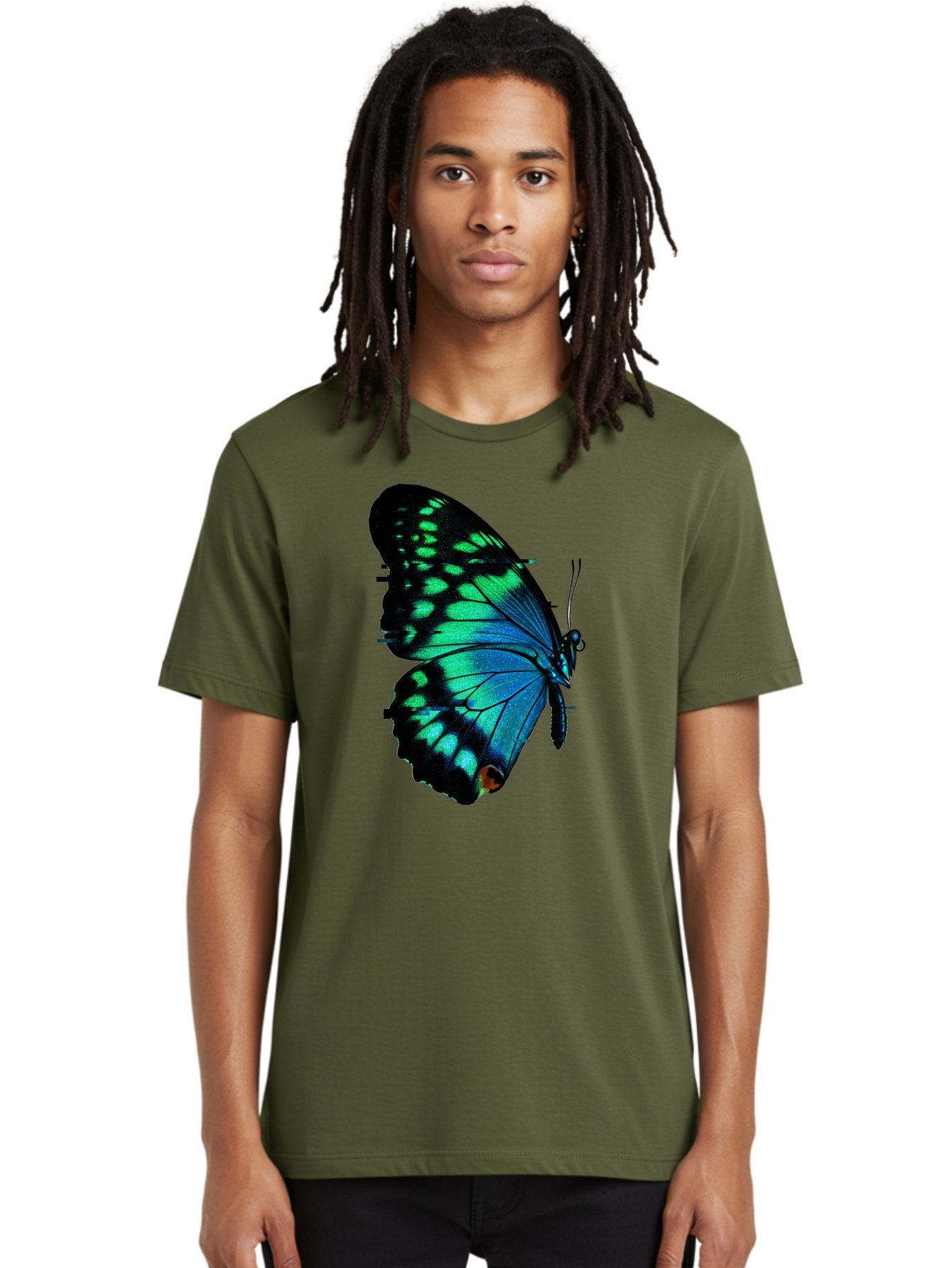 Blue-Butterfly-2 Men'S Graphic Tee, 100% Cotton, Comfortable Casual Summer Wear, Machine Washable, Vintage Camera, Old Camera, Antique Camera, Black Camera, Classic Photography, Photography Equipment, Nostalgic Device, Film Camera, Camera Art Bah597 28