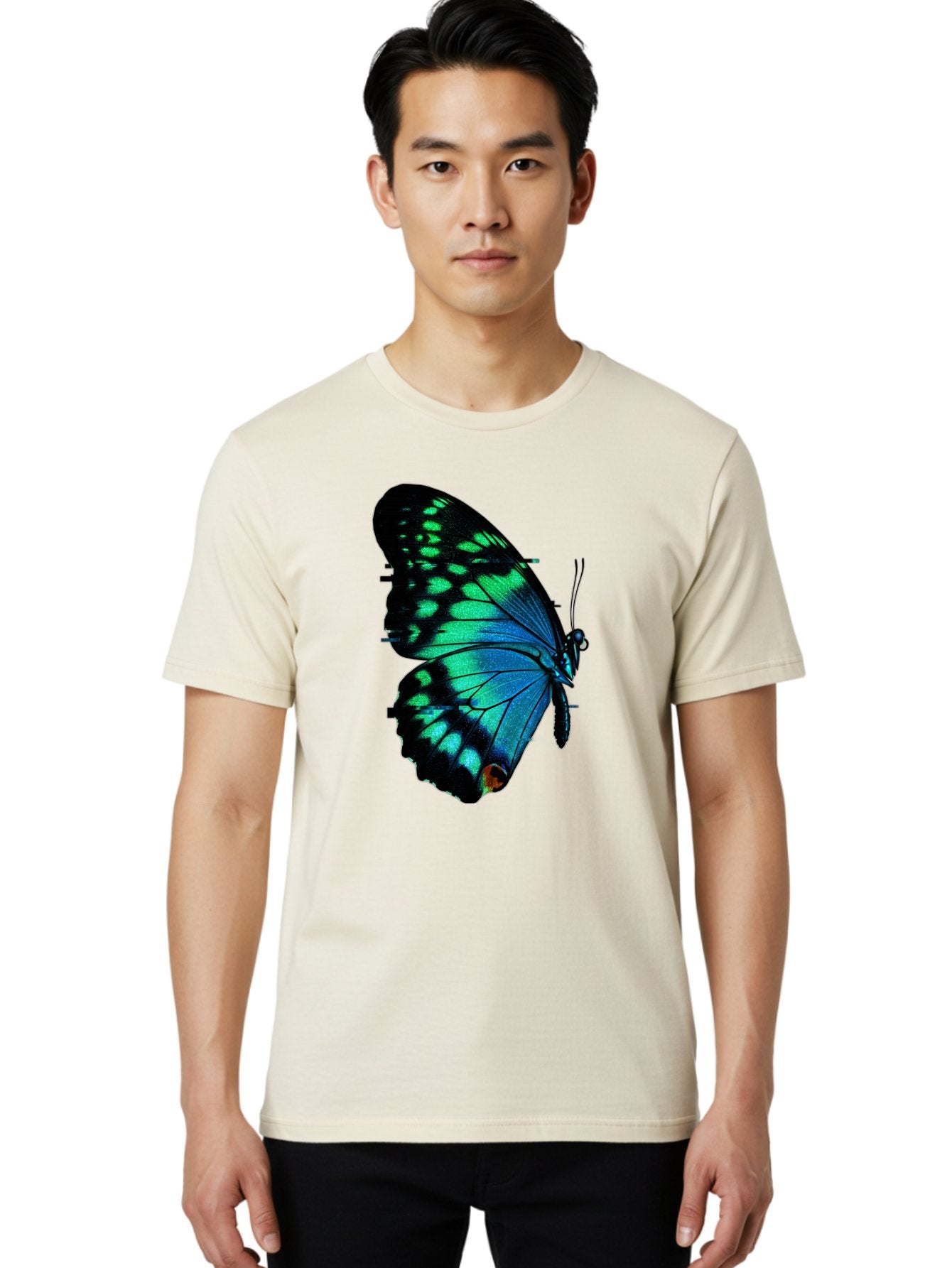 Blue-Butterfly-2 Men'S Graphic Tee, 100% Cotton, Comfortable Casual Summer Wear, Machine Washable, Vintage Camera, Old Camera, Antique Camera, Black Camera, Classic Photography, Photography Equipment, Nostalgic Device, Film Camera, Camera Art Bah597 29