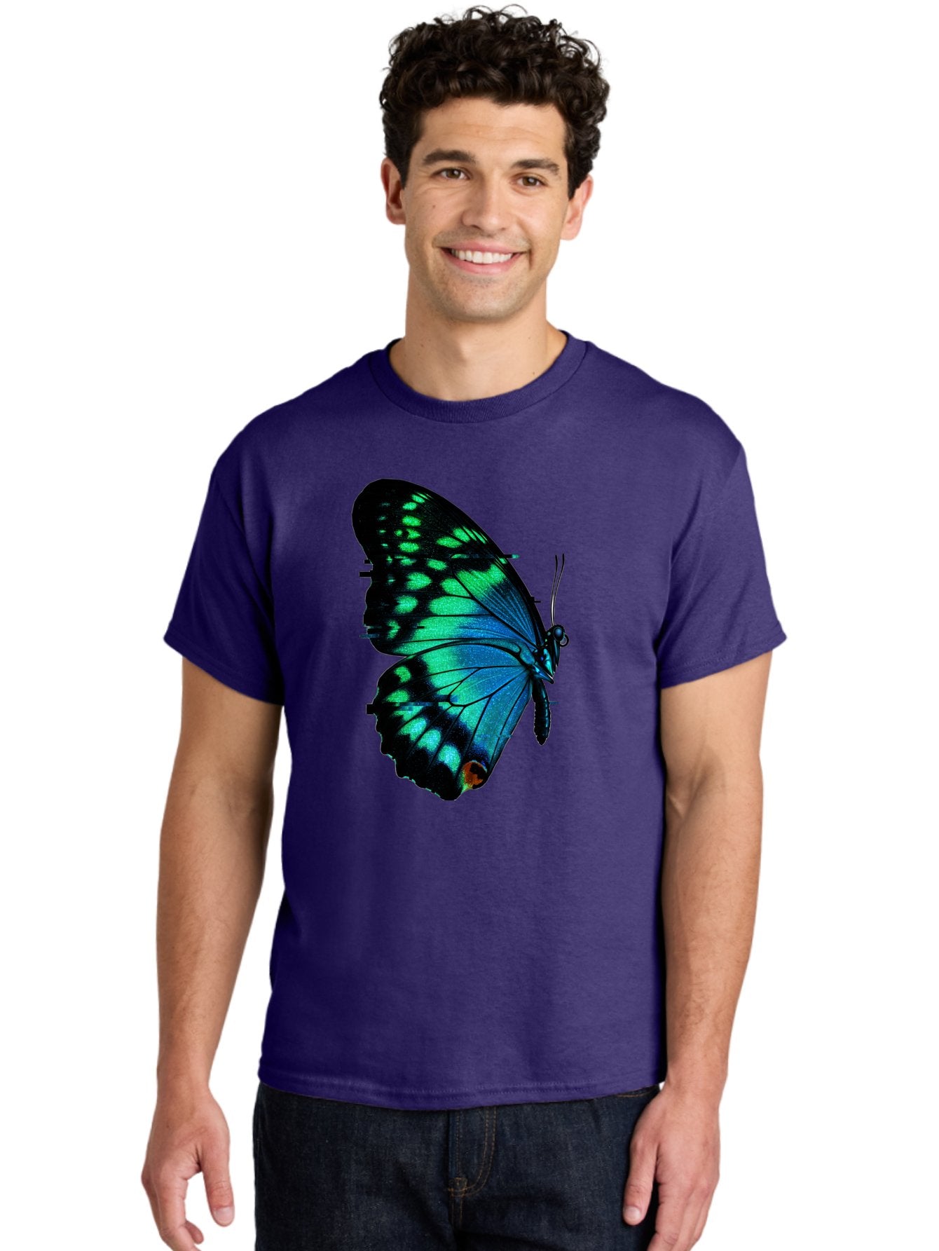 Blue-Butterfly-2 Men'S Graphic Tee, 100% Cotton, Comfortable Casual Summer Wear, Machine Washable, Vintage Camera, Old Camera, Antique Camera, Black Camera, Classic Photography, Photography Equipment, Nostalgic Device, Film Camera, Camera Art Bah597 16