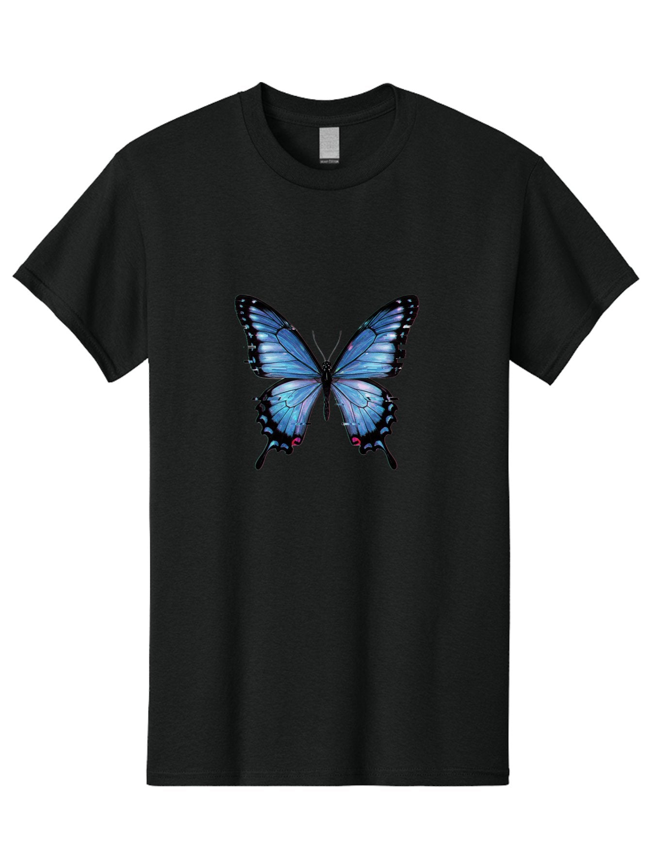 Blue-Butterfly-3 Men'S Graphic Tee, 100% Cotton, Comfortable Casual Summer Wear, Machine Washable, Vintage Camera, Old Camera, Antique Camera, Black Camera, Classic Photography, Photography Equipment, Nostalgic Device, Film Camera, Camera Art Bah598 11