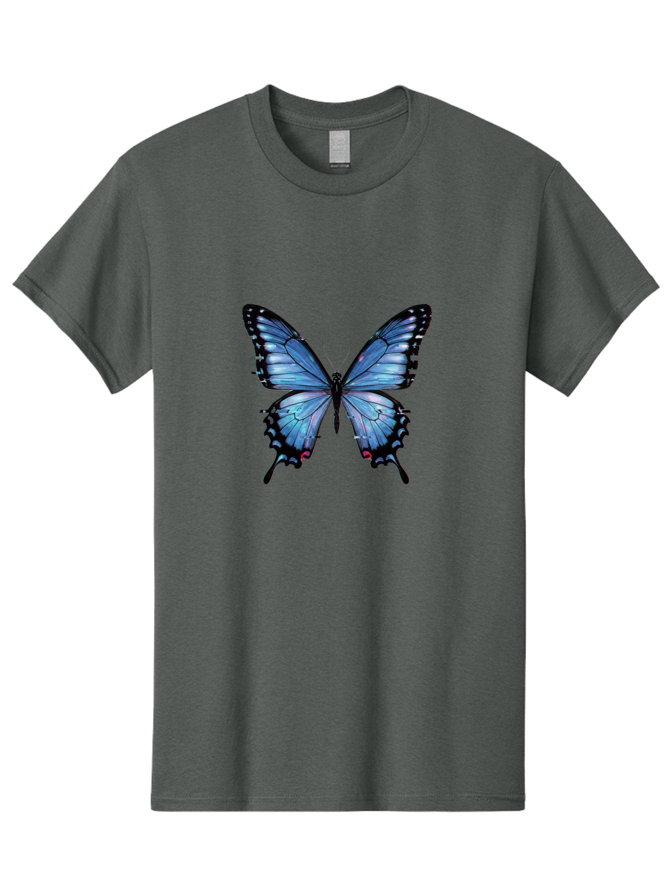 Blue-Butterfly-3 Men'S Graphic Tee, 100% Cotton, Comfortable Casual Summer Wear, Machine Washable, Vintage Camera, Old Camera, Antique Camera, Black Camera, Classic Photography, Photography Equipment, Nostalgic Device, Film Camera, Camera Art Bah598 3