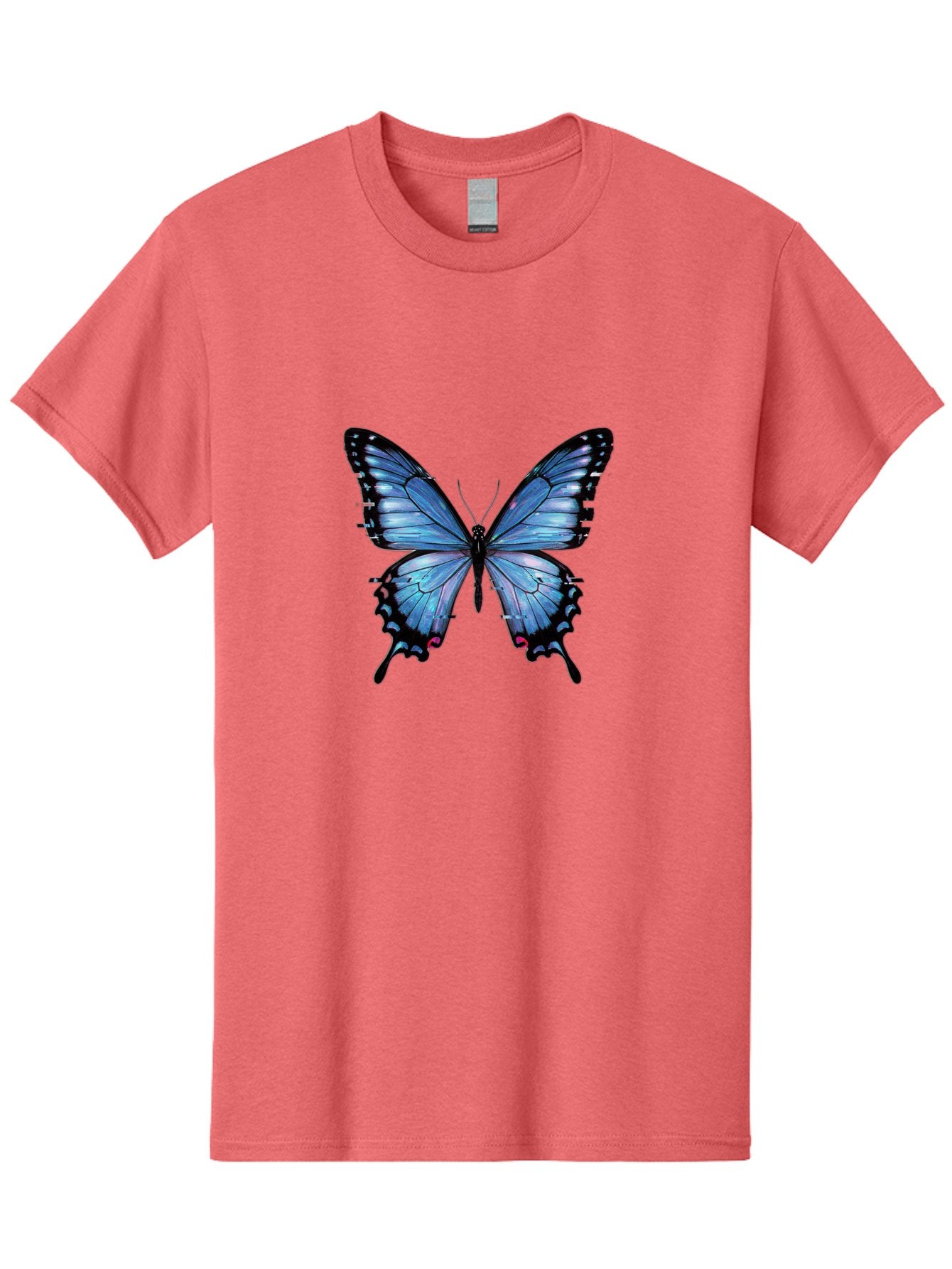 Blue-Butterfly-3 Men'S Graphic Tee, 100% Cotton, Comfortable Casual Summer Wear, Machine Washable, Vintage Camera, Old Camera, Antique Camera, Black Camera, Classic Photography, Photography Equipment, Nostalgic Device, Film Camera, Camera Art Bah598 5