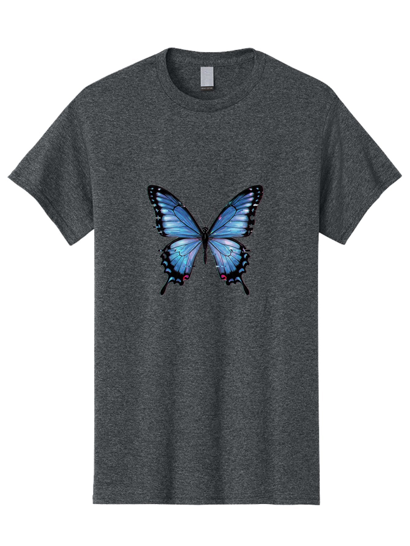 Blue-Butterfly-3 Men'S Graphic Tee, 100% Cotton, Comfortable Casual Summer Wear, Machine Washable, Vintage Camera, Old Camera, Antique Camera, Black Camera, Classic Photography, Photography Equipment, Nostalgic Device, Film Camera, Camera Art Bah598 10