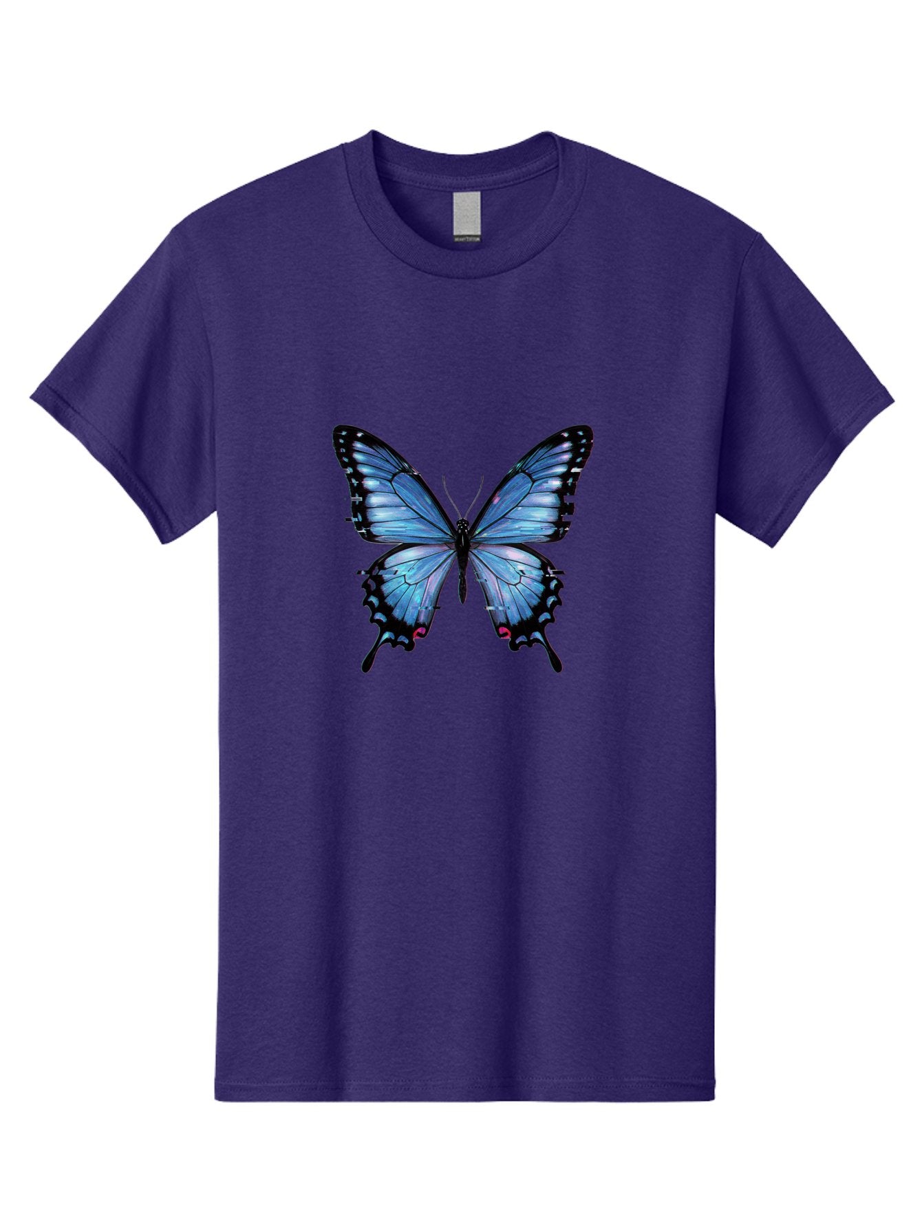 Blue-Butterfly-3 Men'S Graphic Tee, 100% Cotton, Comfortable Casual Summer Wear, Machine Washable, Vintage Camera, Old Camera, Antique Camera, Black Camera, Classic Photography, Photography Equipment, Nostalgic Device, Film Camera, Camera Art Bah598