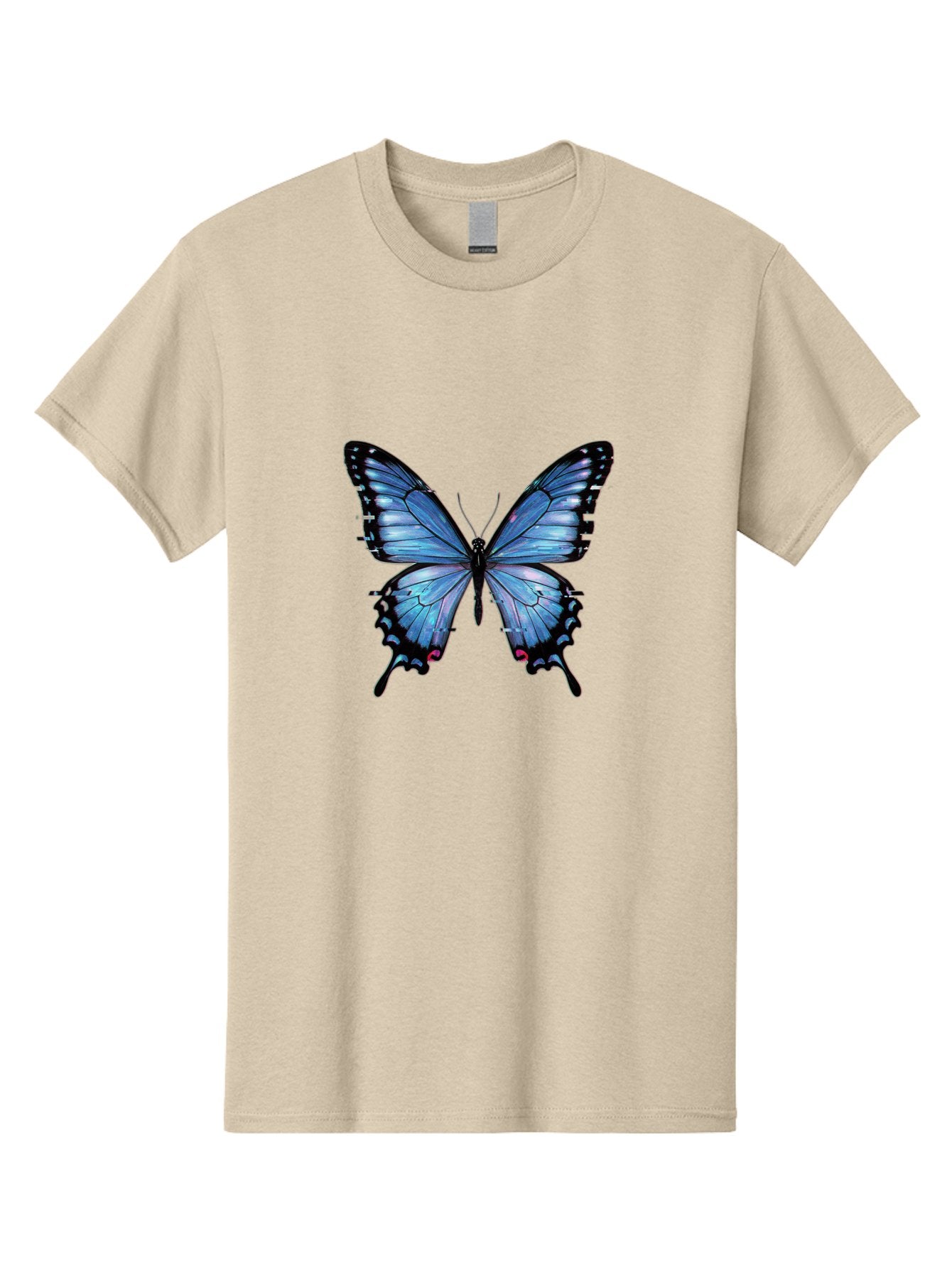Blue-Butterfly-3 Men'S Graphic Tee, 100% Cotton, Comfortable Casual Summer Wear, Machine Washable, Vintage Camera, Old Camera, Antique Camera, Black Camera, Classic Photography, Photography Equipment, Nostalgic Device, Film Camera, Camera Art Bah598 15