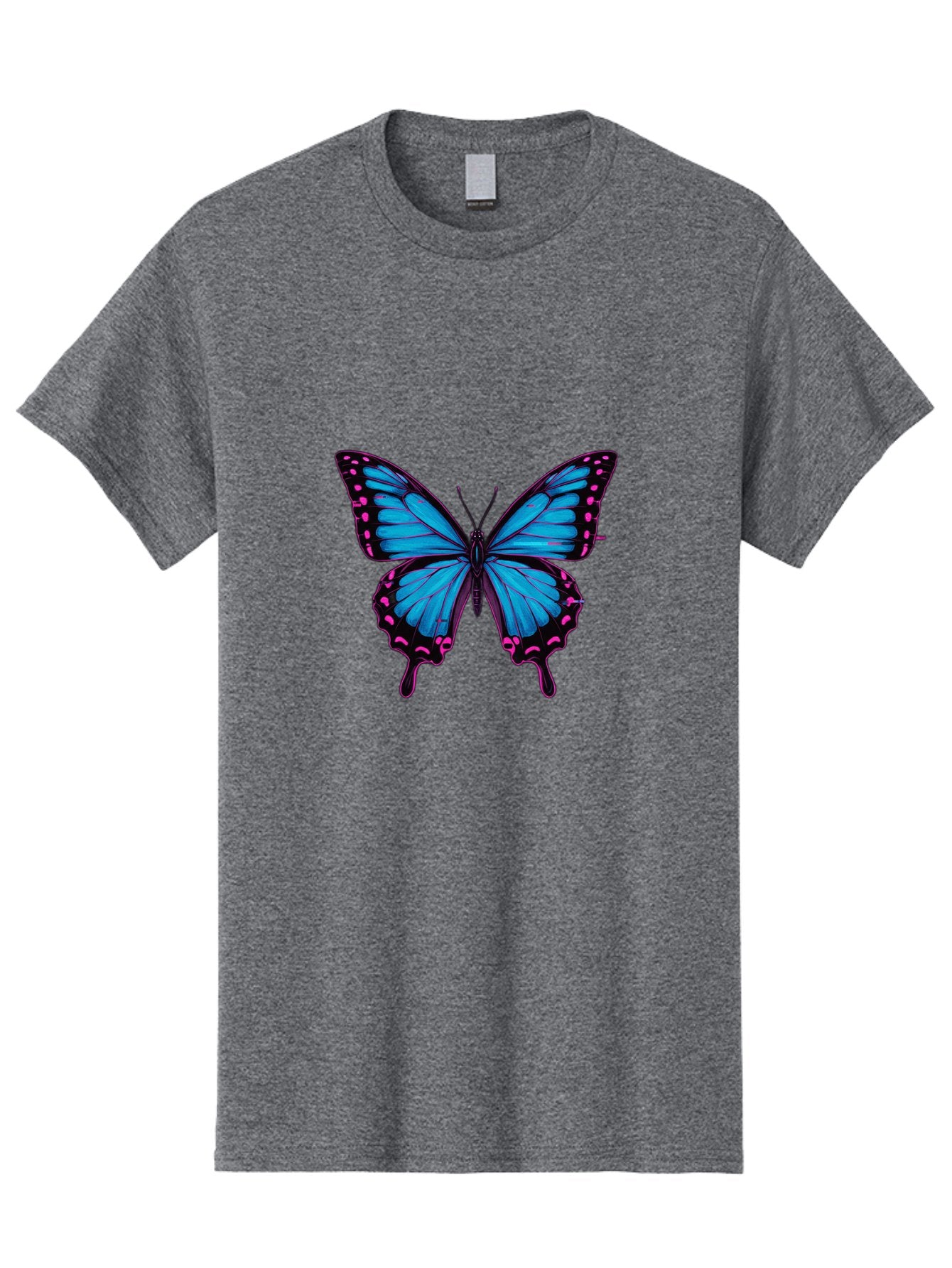 Blue-Butterfly Men'S Graphic Tee, 100% Cotton, Comfortable Casual Summer Wear, Machine Washable, Vintage Camera, Old Camera, Antique Camera, Black Camera, Classic Photography, Photography Equipment, Nostalgic Device, Film Camera, Camera Art Bah600 12