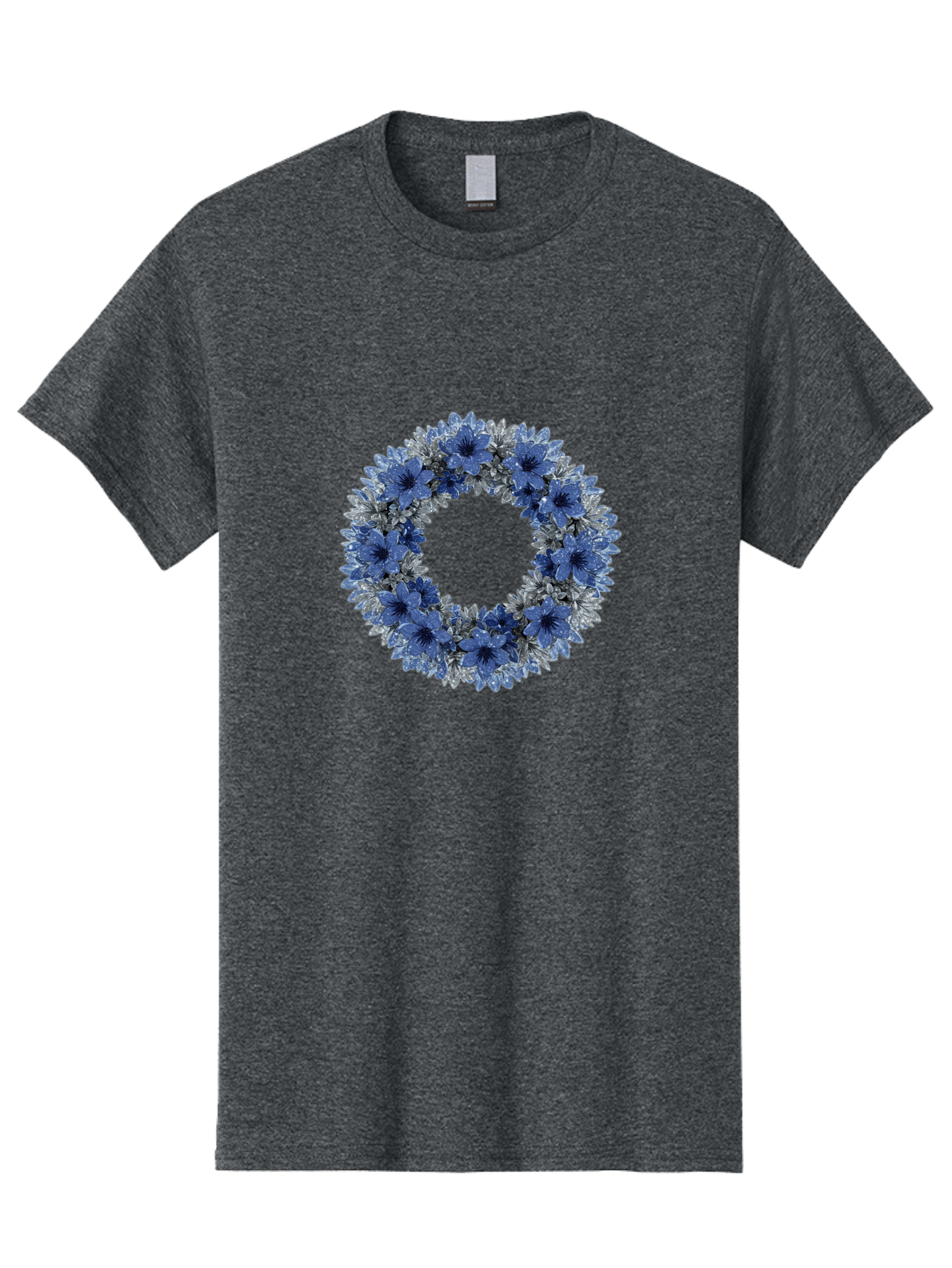 Blue-Flower-Wreath Men'S Graphic Tee, 100% Cotton, Comfortable Casual Summer Wear, Machine Washable, Vintage Camera, Old Camera, Antique Camera, Black Camera, Classic Photography, Photography Equipment, Nostalgic Device, Film Camera, Bah601 11