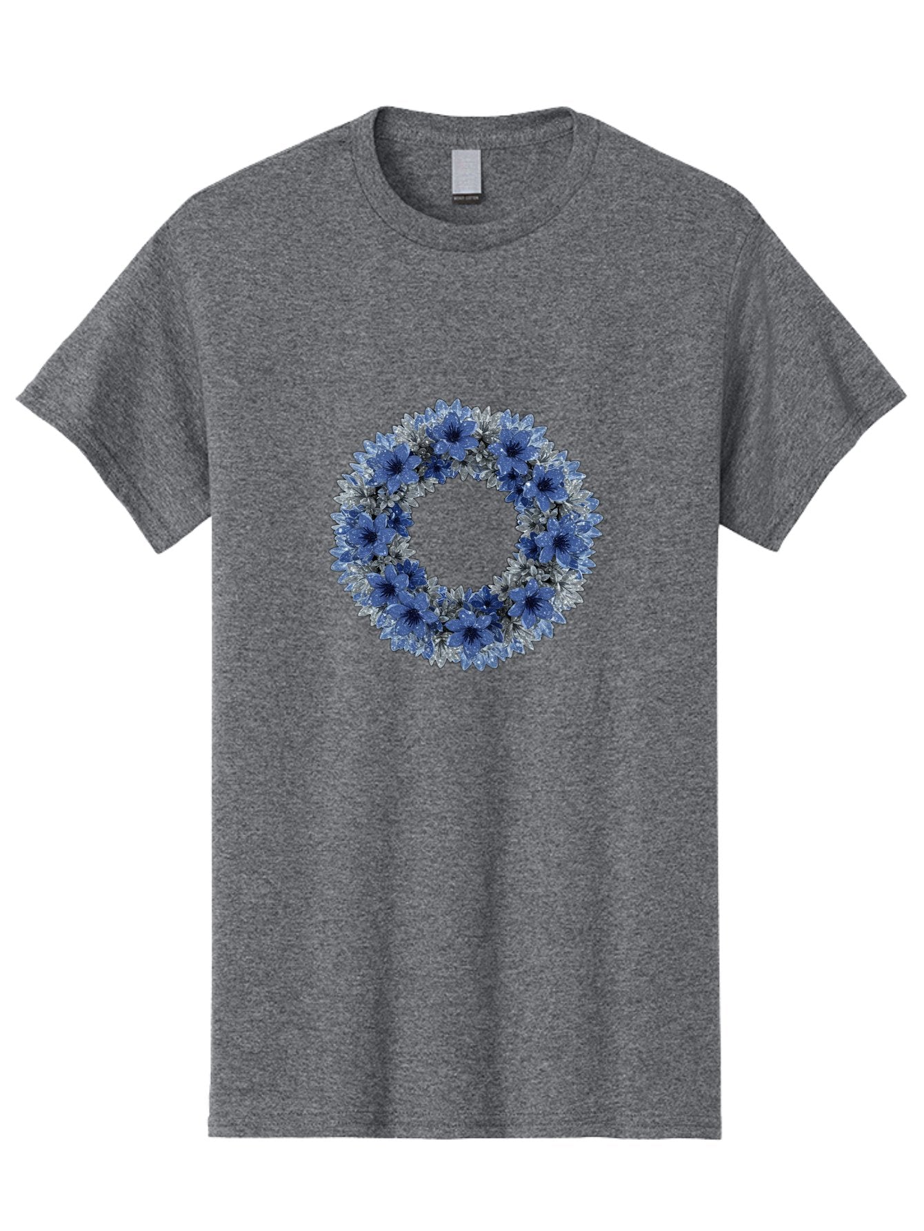 Blue-Flower-Wreath Men'S Graphic Tee, 100% Cotton, Comfortable Casual Summer Wear, Machine Washable, Vintage Camera, Old Camera, Antique Camera, Black Camera, Classic Photography, Photography Equipment, Nostalgic Device, Film Camera, Bah601 14
