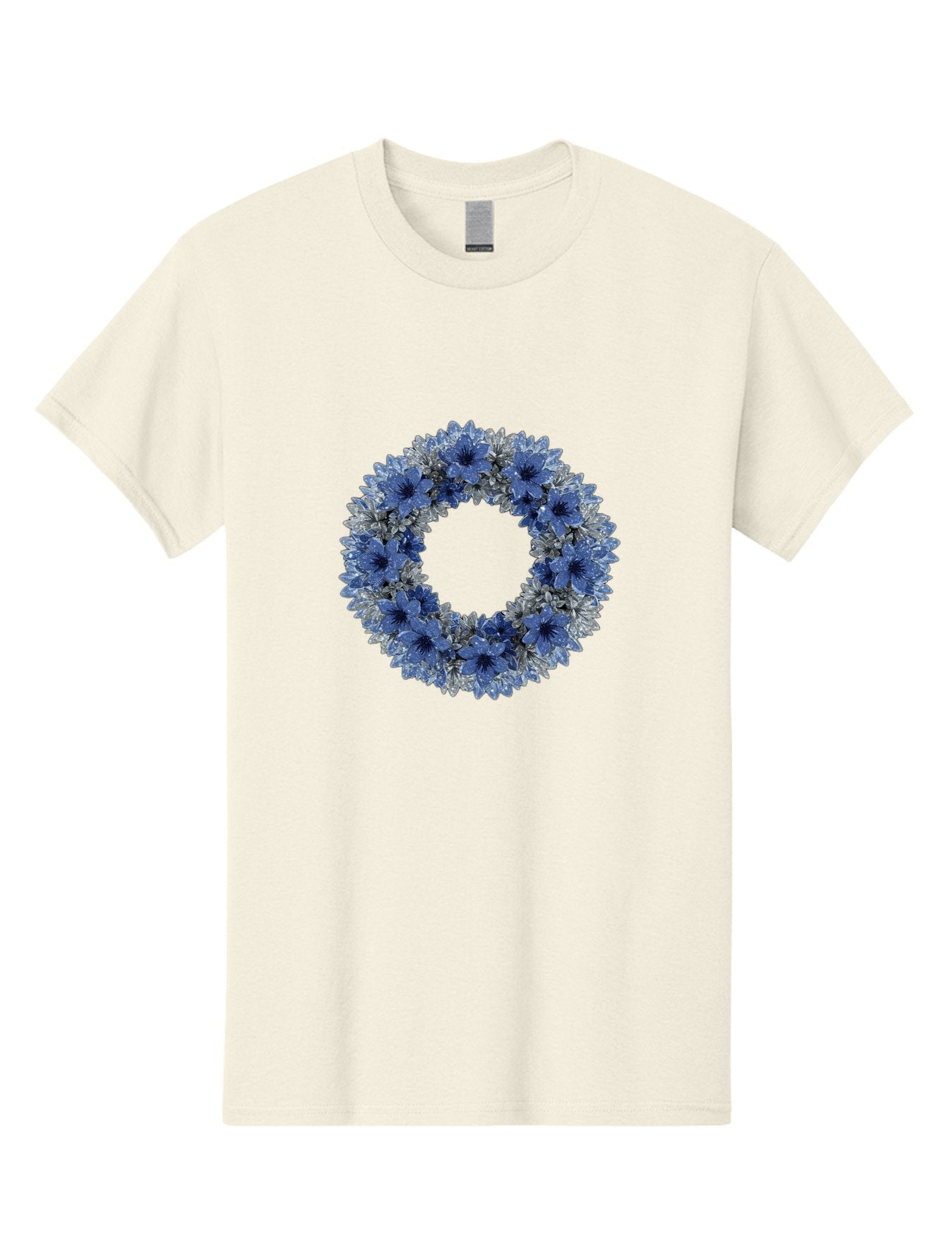 Blue-Flower-Wreath Men'S Graphic Tee, 100% Cotton, Comfortable Casual Summer Wear, Machine Washable, Vintage Camera, Old Camera, Antique Camera, Black Camera, Classic Photography, Photography Equipment, Nostalgic Device, Film Camera, Bah601 6
