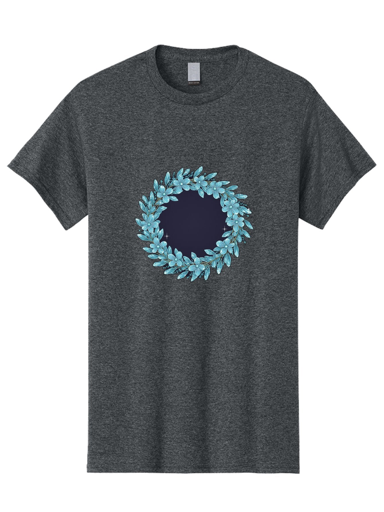 Blue-Flowers-Wreath Men'S Graphic Tee, 100% Cotton, Comfortable Casual Summer Wear, Machine Washable, Vintage Camera, Old Camera, Antique Camera, Black Camera, Classic Photography, Photography Equipment, Nostalgic Device, Film Camera, Bah602 9