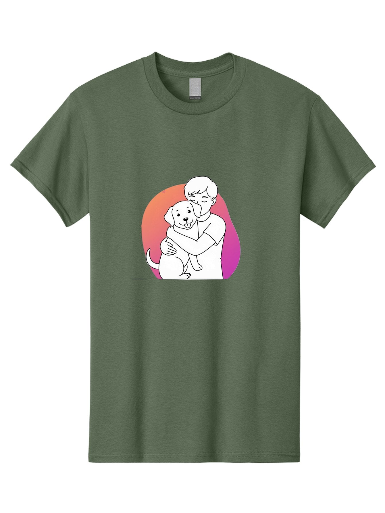 Boy-Hugging-Dog-1 Men'S Graphic Tee, 100% Cotton, Comfortable Casual Summer Wear, Machine Washable, Vintage Camera, Old Camera, Antique Camera, Black Camera, Classic Photography, Photography Equipment, Nostalgic Device, Film Camera, Camera Art Bah604 6