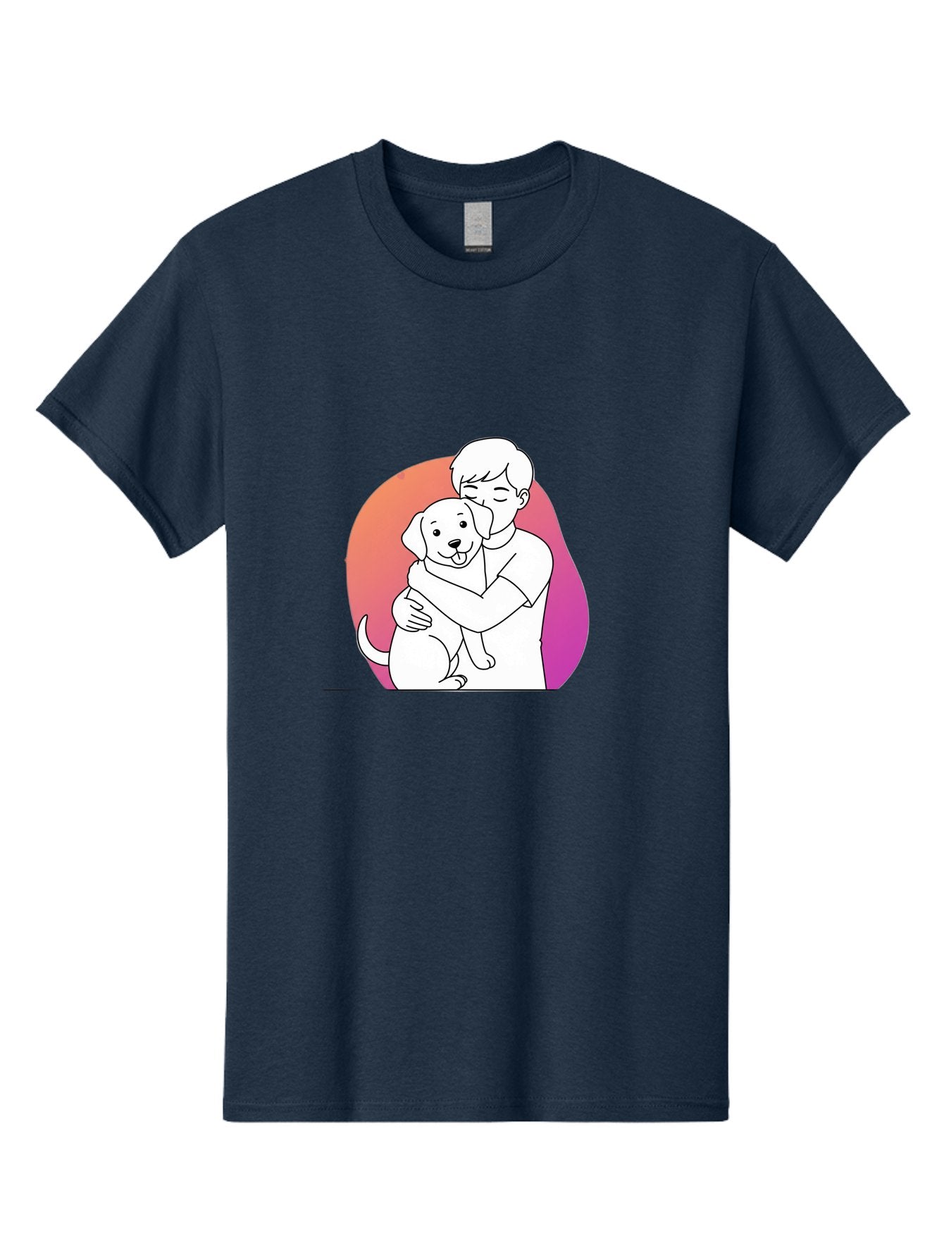 Boy-Hugging-Dog-1 Men'S Graphic Tee, 100% Cotton, Comfortable Casual Summer Wear, Machine Washable, Vintage Camera, Old Camera, Antique Camera, Black Camera, Classic Photography, Photography Equipment, Nostalgic Device, Film Camera, Camera Art Bah604 9