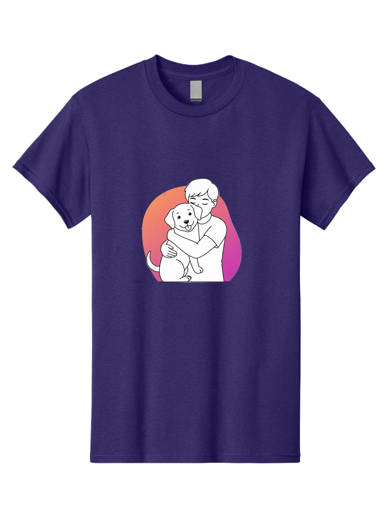 Boy-Hugging-Dog-1 Men'S Graphic Tee, 100% Cotton, Comfortable Casual Summer Wear, Machine Washable, Vintage Camera, Old Camera, Antique Camera, Black Camera, Classic Photography, Photography Equipment, Nostalgic Device, Film Camera, Camera Art Bah604