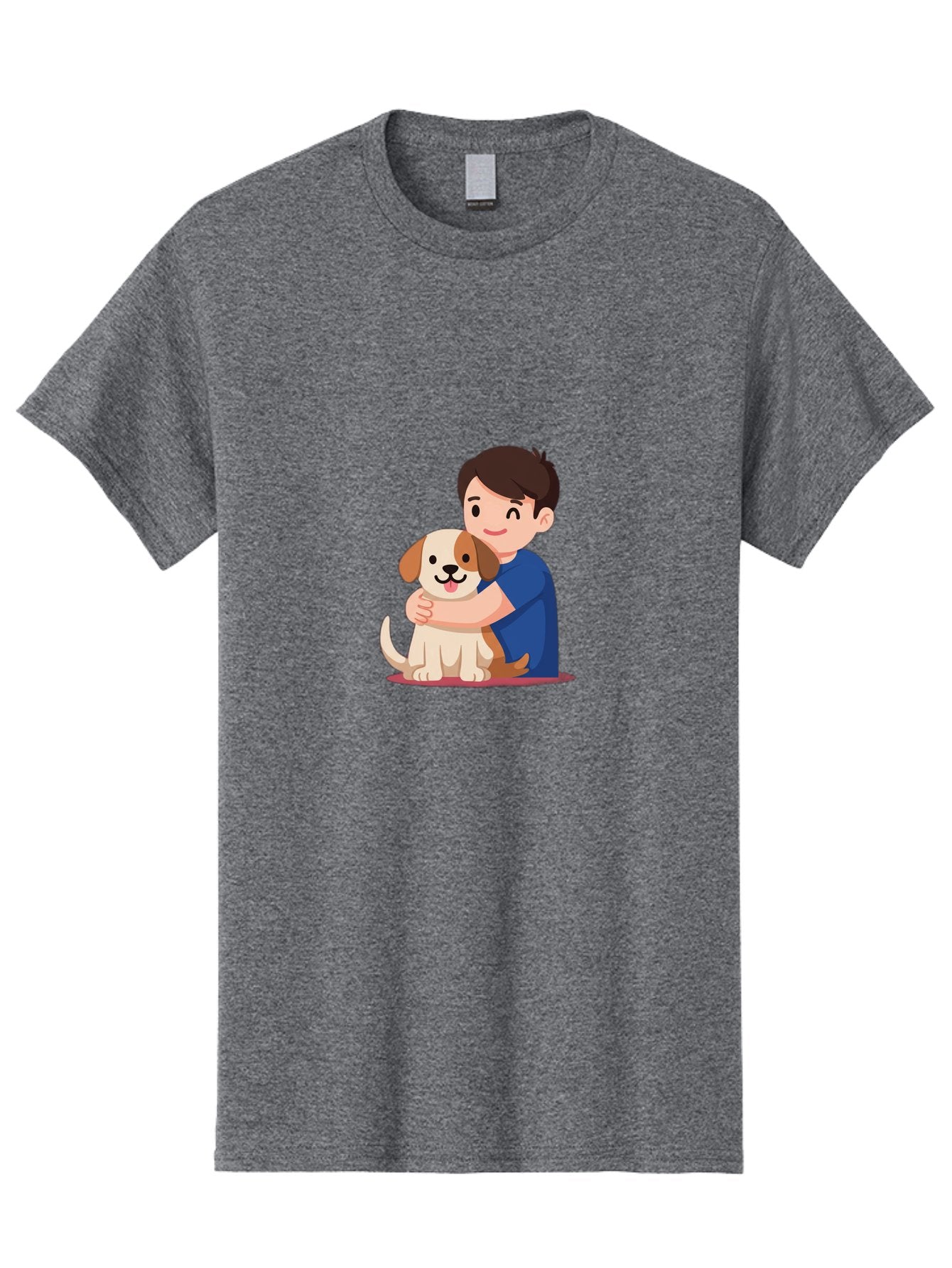 Boy-Hugging-Dog-2 Men'S Graphic Tee, 100% Cotton, Comfortable Casual Summer Wear, Machine Washable, Vintage Camera, Old Camera, Antique Camera, Black Camera, Classic Photography, Photography Equipment, Nostalgic Device, Film Camera, Camera Art Bah605 13
