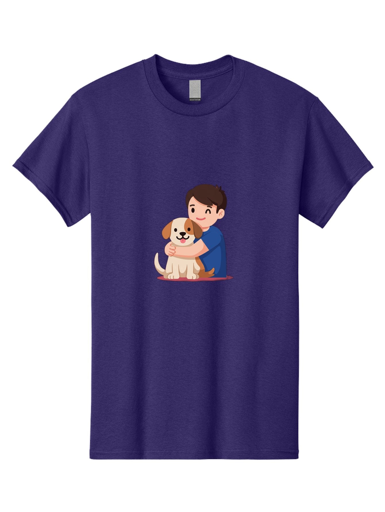 Boy-Hugging-Dog-2 Men'S Graphic Tee, 100% Cotton, Comfortable Casual Summer Wear, Machine Washable, Vintage Camera, Old Camera, Antique Camera, Black Camera, Classic Photography, Photography Equipment, Nostalgic Device, Film Camera, Camera Art Bah605 3