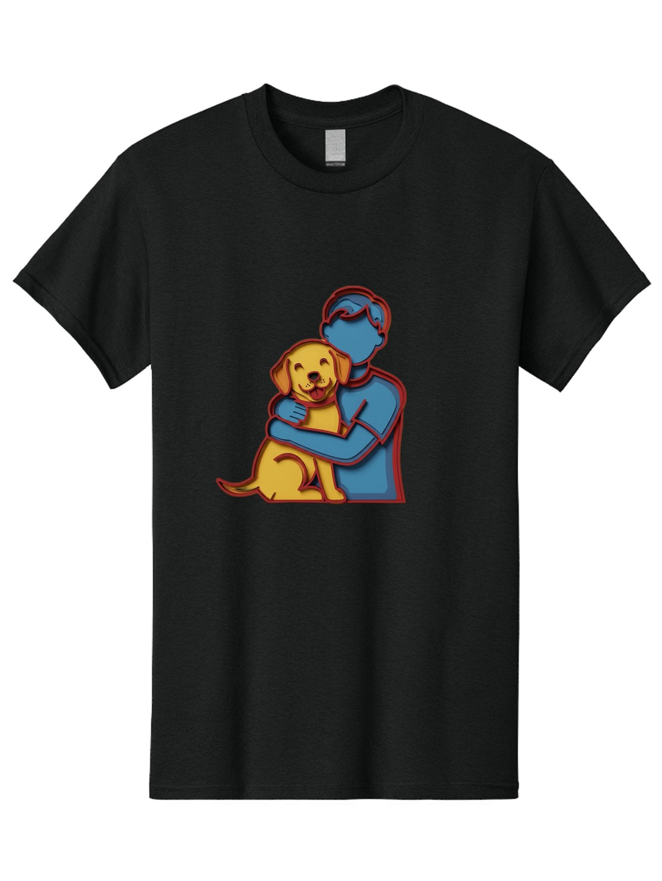 Boy-Hugging-Dog-3 Men'S Graphic Tee, 100% Cotton, Comfortable Casual Summer Wear, Machine Washable, Vintage Camera, Old Camera, Antique Camera, Black Camera, Classic Photography, Photography Equipment, Nostalgic Device, Film Camera, Camera Art Bah606 15