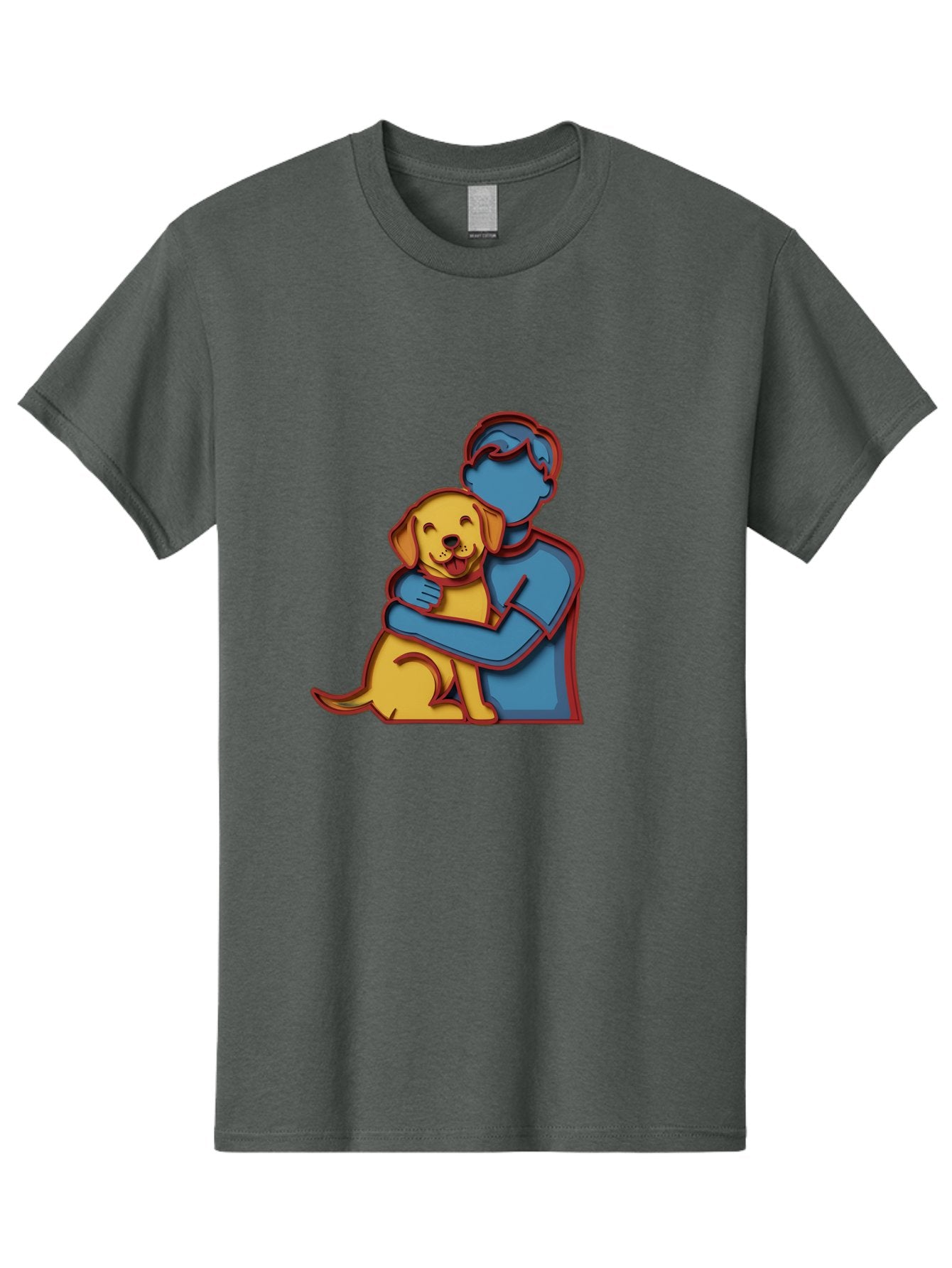 Boy-Hugging-Dog-3 Men'S Graphic Tee, 100% Cotton, Comfortable Casual Summer Wear, Machine Washable, Vintage Camera, Old Camera, Antique Camera, Black Camera, Classic Photography, Photography Equipment, Nostalgic Device, Film Camera, Camera Art Bah606 6