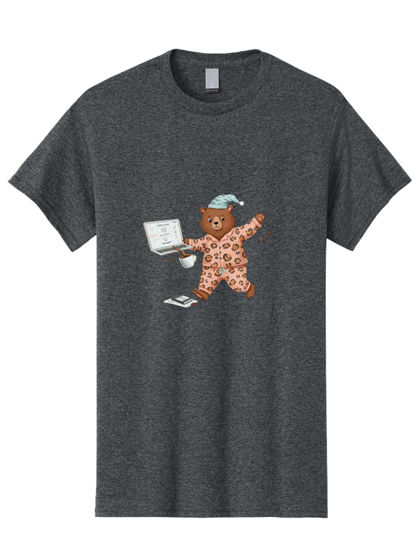 Brown-Bear-Pajamas-Laptop-Coffee Men'S Graphic Tee, 100% Cotton, Comfortable Casual Summer Wear, Machine Washable, Vintage Camera, Old Camera, Antique Camera, Black Camera, Classic Photography, Photography Equipment, Nostalgic Device, Bah611 11