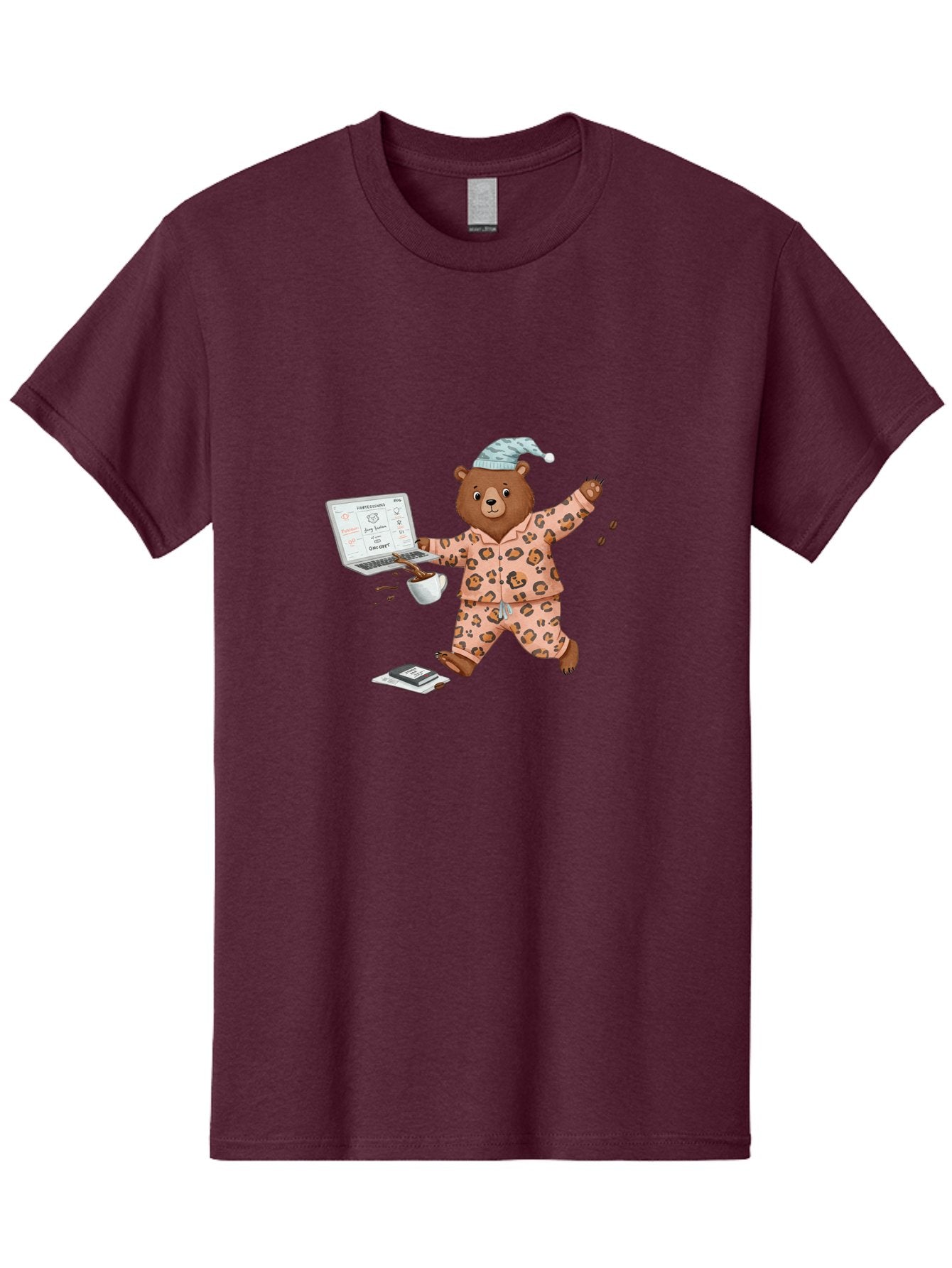 Brown-Bear-Pajamas-Laptop-Coffee Men'S Graphic Tee, 100% Cotton, Comfortable Casual Summer Wear, Machine Washable, Vintage Camera, Old Camera, Antique Camera, Black Camera, Classic Photography, Photography Equipment, Nostalgic Device, Bah611 13