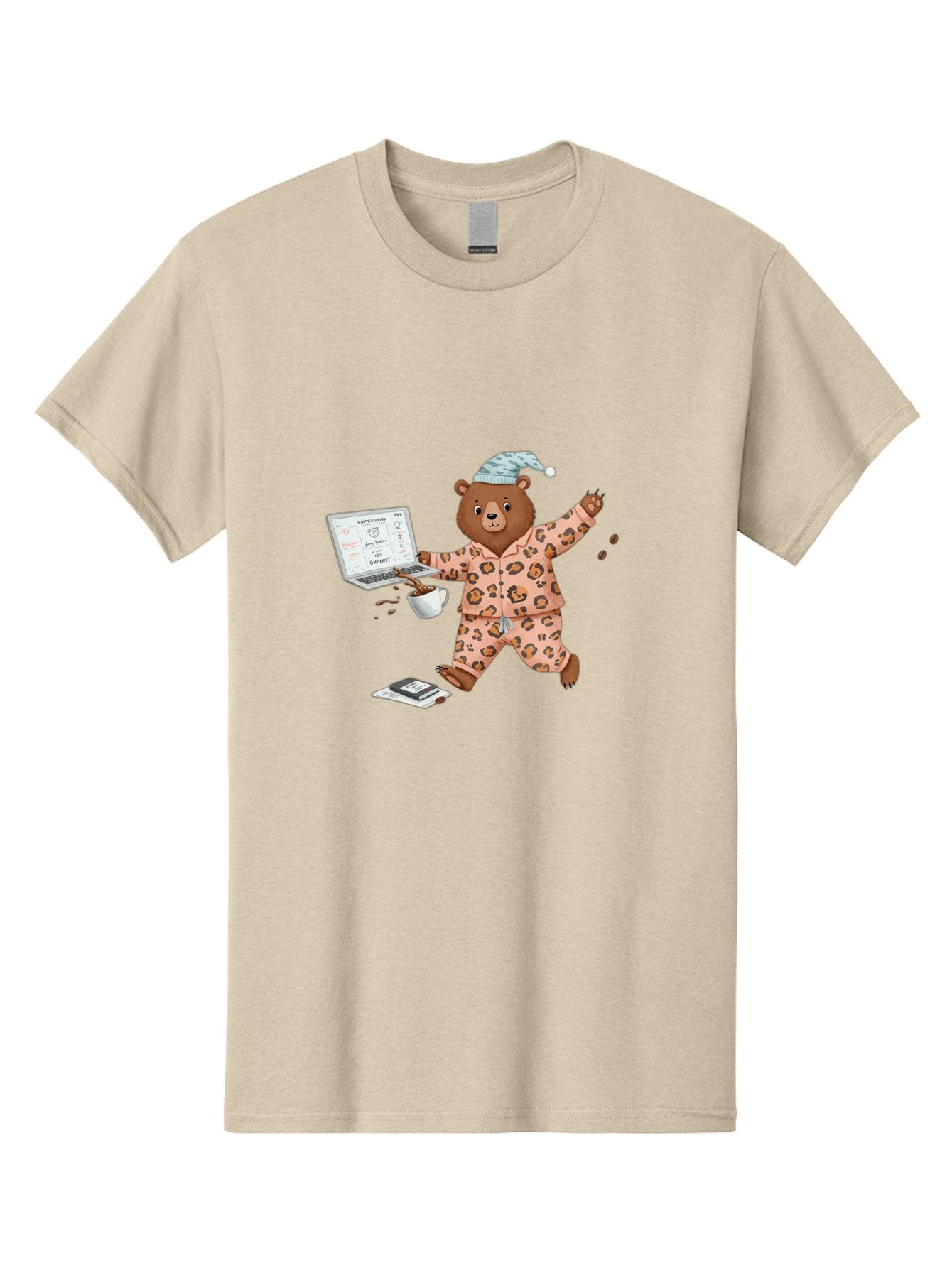 Brown-Bear-Pajamas-Laptop-Coffee Men'S Graphic Tee, 100% Cotton, Comfortable Casual Summer Wear, Machine Washable, Vintage Camera, Old Camera, Antique Camera, Black Camera, Classic Photography, Photography Equipment, Nostalgic Device, Bah611 12