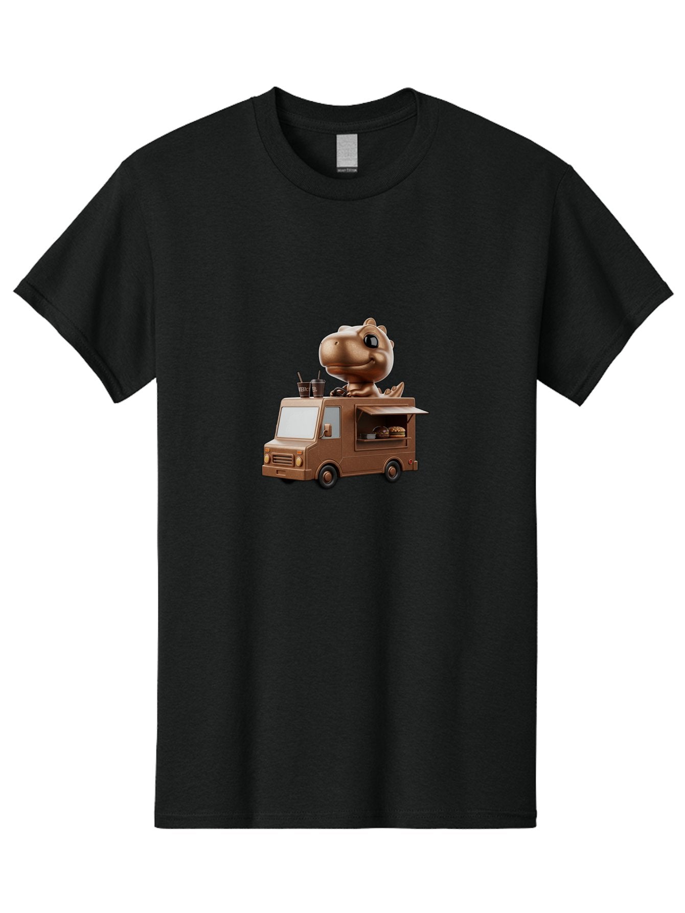 Brown-Dinosaur-Food-Truck Men'S Graphic Tee, 100% Cotton, Comfortable Casual Summer Wear, Machine Washable, Vintage Camera, Old Camera, Antique Camera, Black Camera, Classic Photography, Photography Equipment, Nostalgic Device, Film Camera, Bah613 7