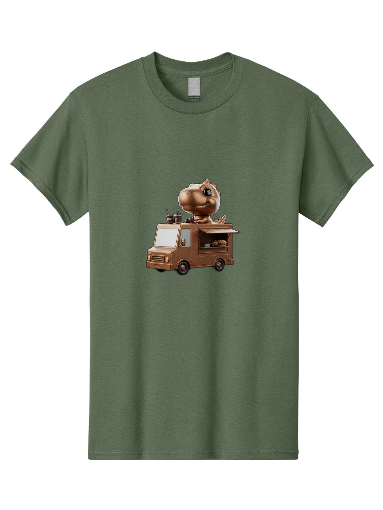 Brown-Dinosaur-Food-Truck Men'S Graphic Tee, 100% Cotton, Comfortable Casual Summer Wear, Machine Washable, Vintage Camera, Old Camera, Antique Camera, Black Camera, Classic Photography, Photography Equipment, Nostalgic Device, Film Camera, Bah613 4