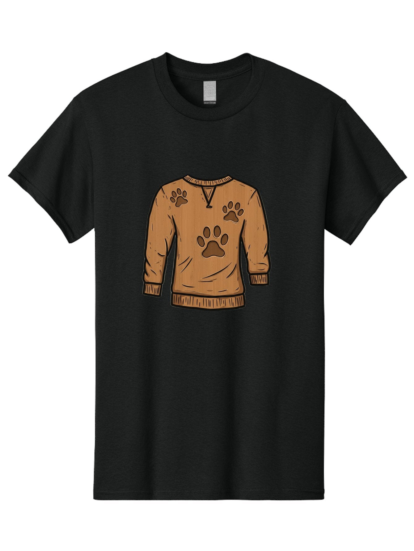 Brown-Sweater-With-Paw-Prints Men'S Graphic Tee, 100% Cotton, Comfortable Casual Summer Wear, Machine Washable, Vintage Camera, Old Camera, Antique Camera, Black Camera, Classic Photography, Photography Equipment, Nostalgic Device, Bah614 5